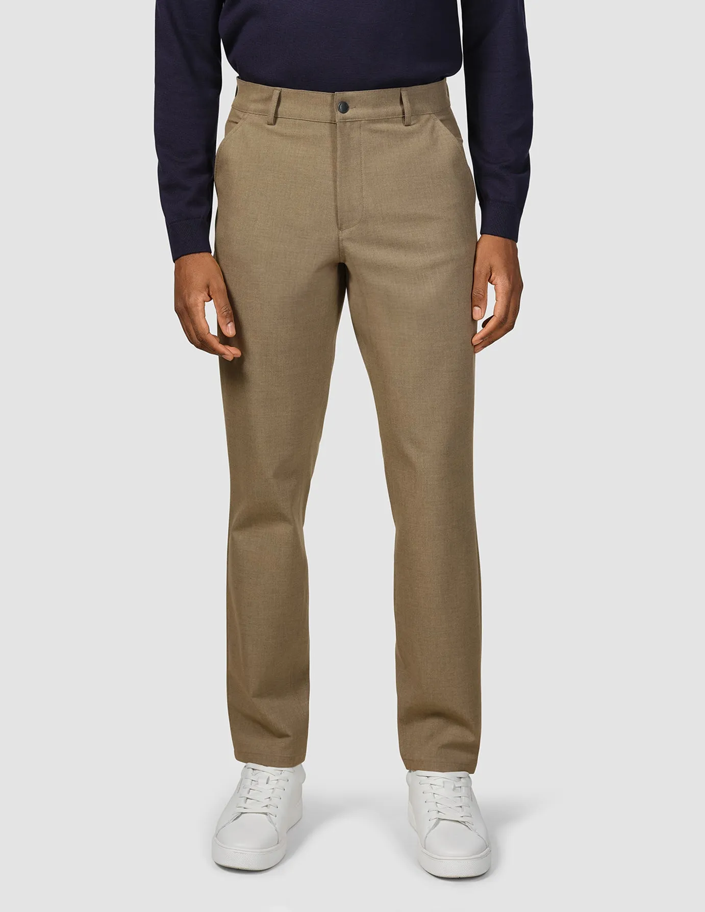 Essential Pants Regular Vintage Brown Melange Durable Material SeamlessPocketDesign