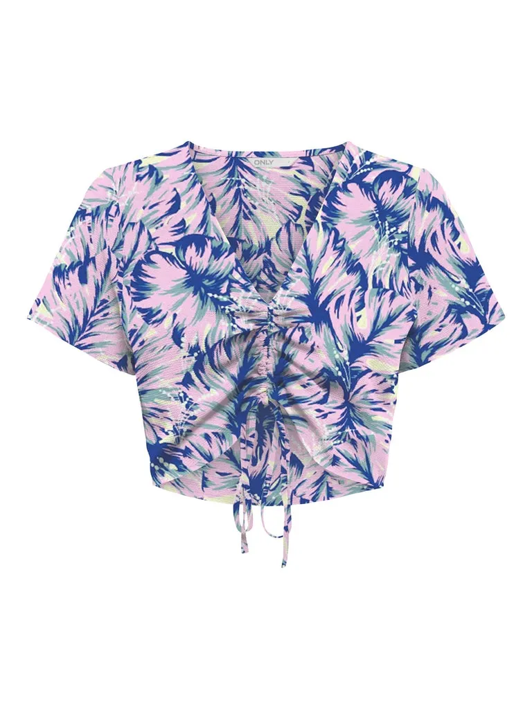 Nova Lux Short Sleeve Ruching Top Sporty Tee Fitted Blouse