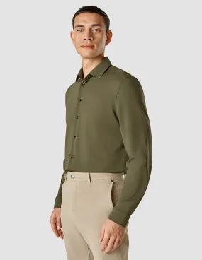 Geometric Shape Travel Shirt Remote Green Regular
