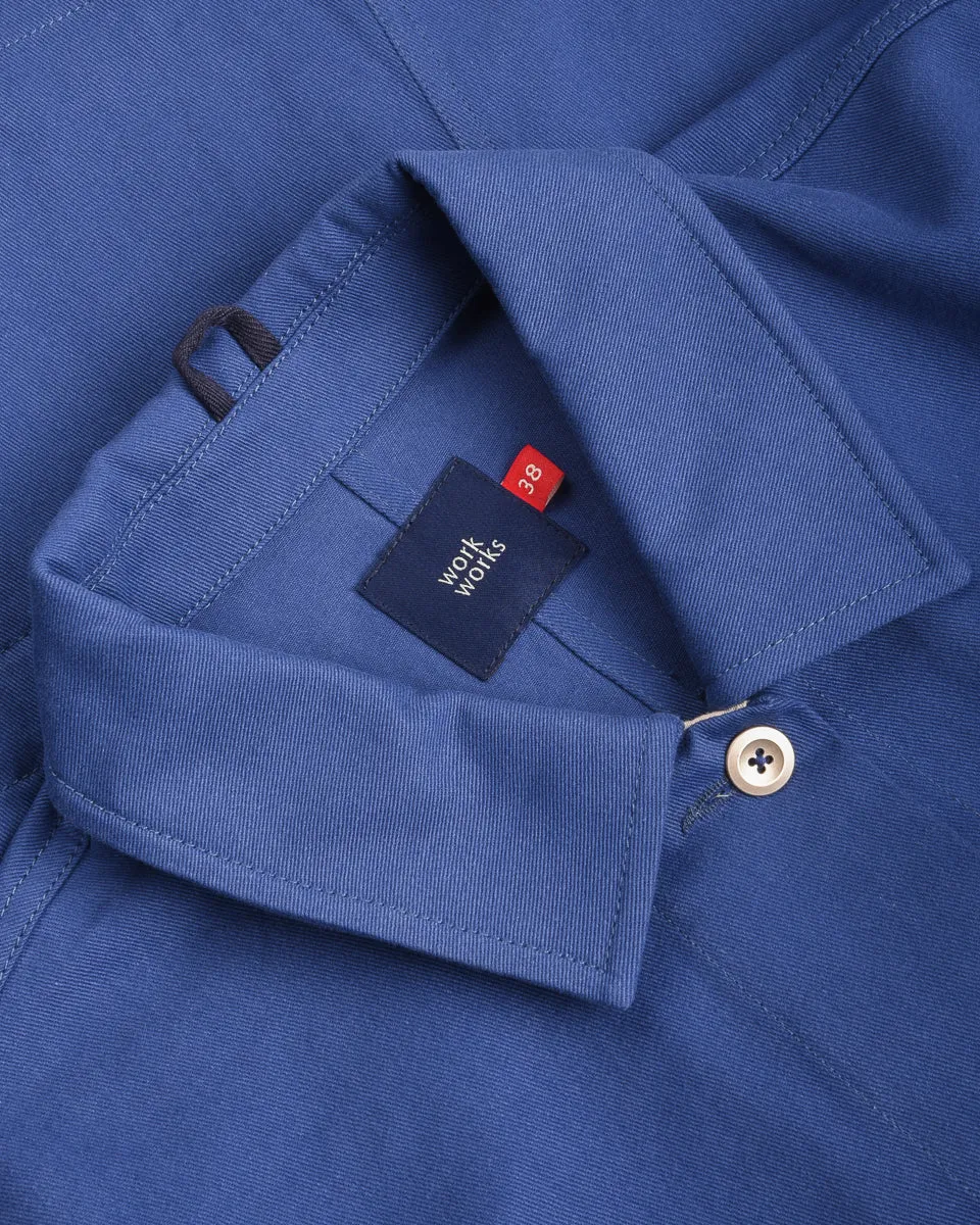 Stain Resistant Stylish Daily Fit WORK WORKS WOMENS CROPPED JACKET - BLUE TWILL