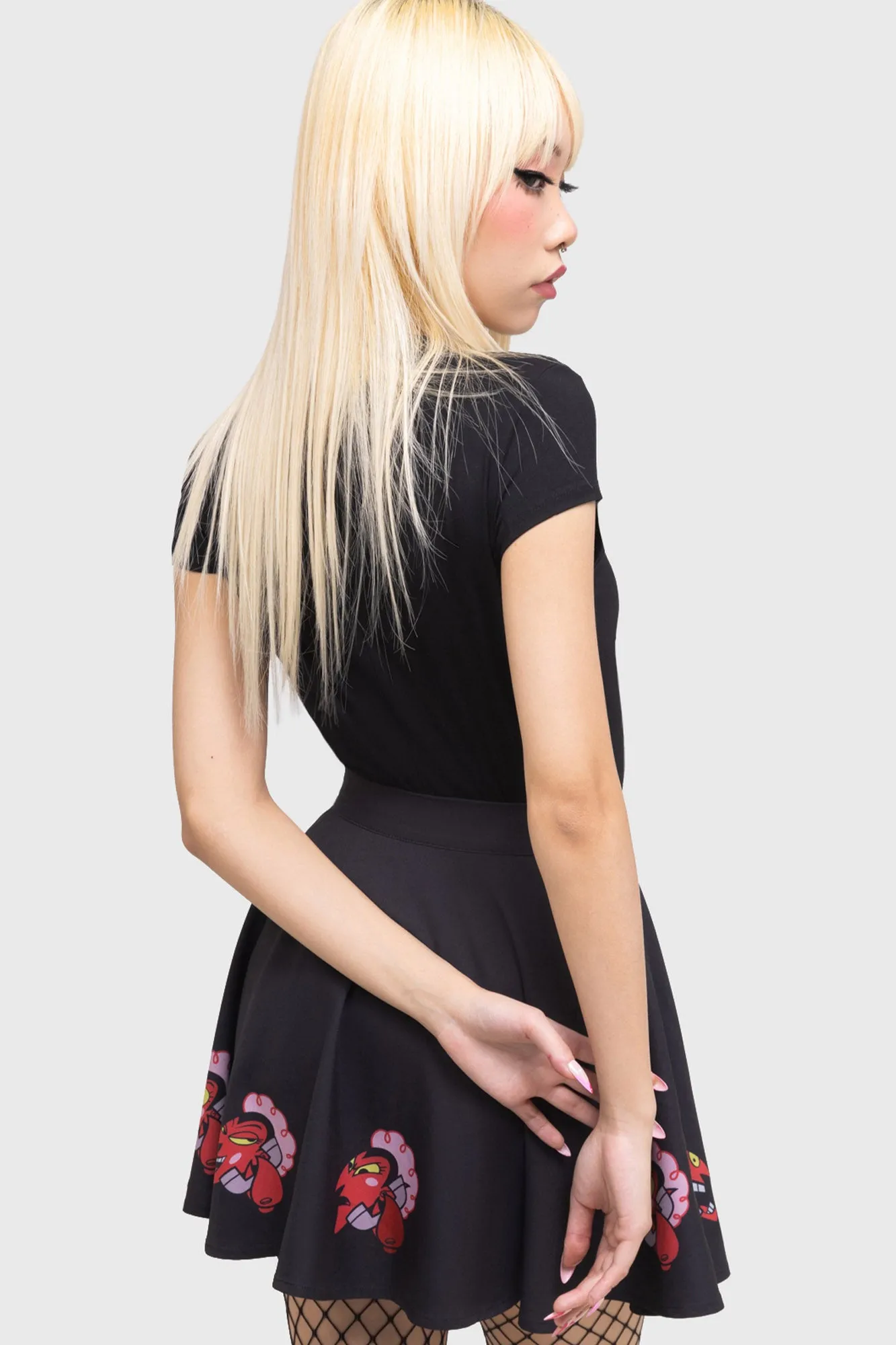 Abstract Motif Eco Friendly Dye Oh So Evil Skater Skirt
