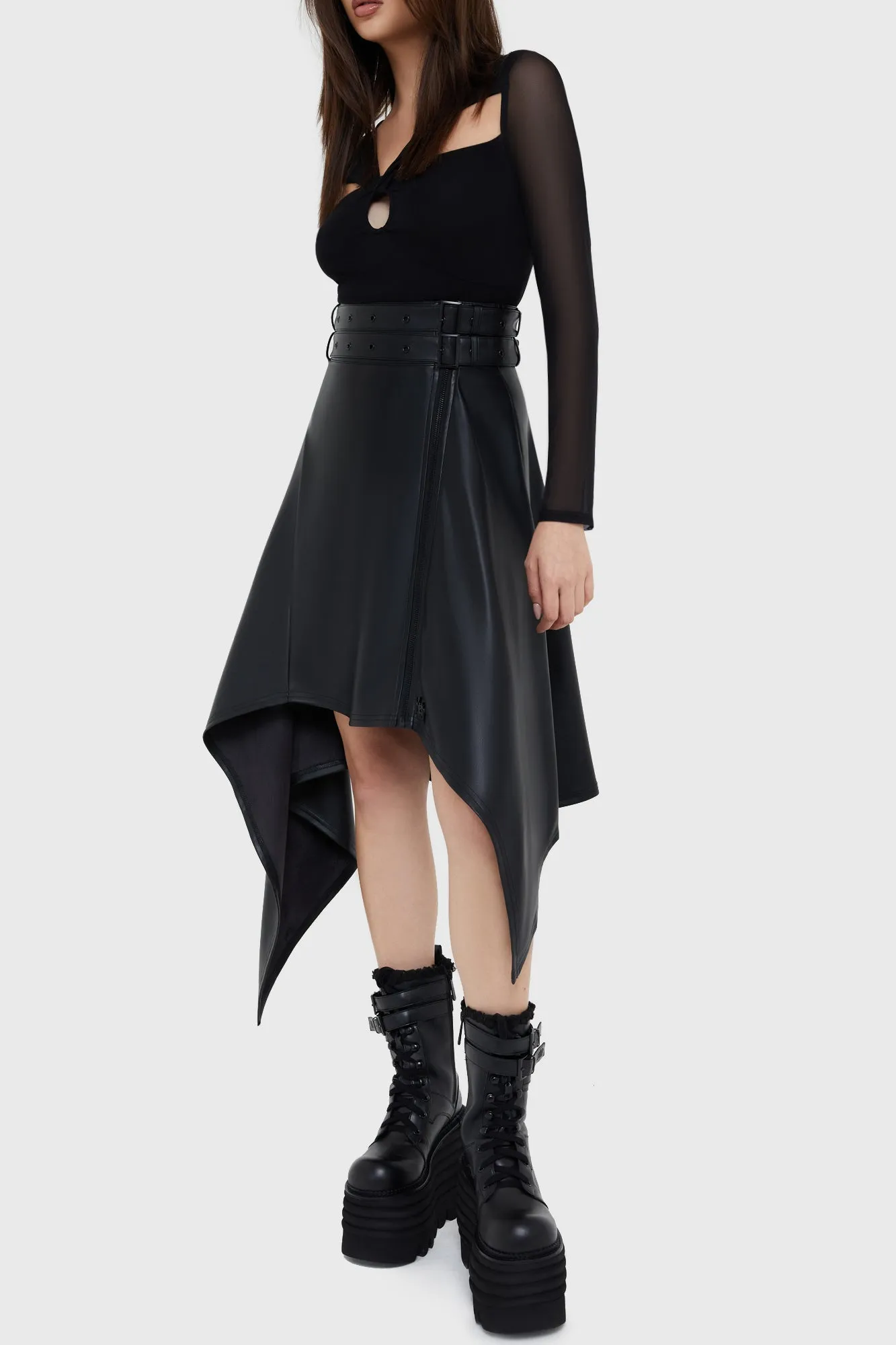 Midi length Soft Combo Noir Ruin Skirt