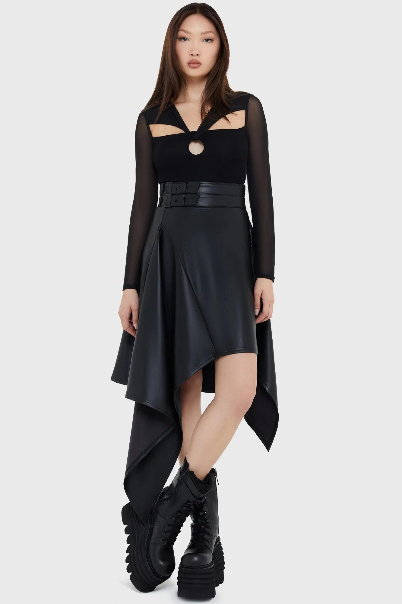 Aesthetic Fit Side Pockets Noir Ruin Skirt