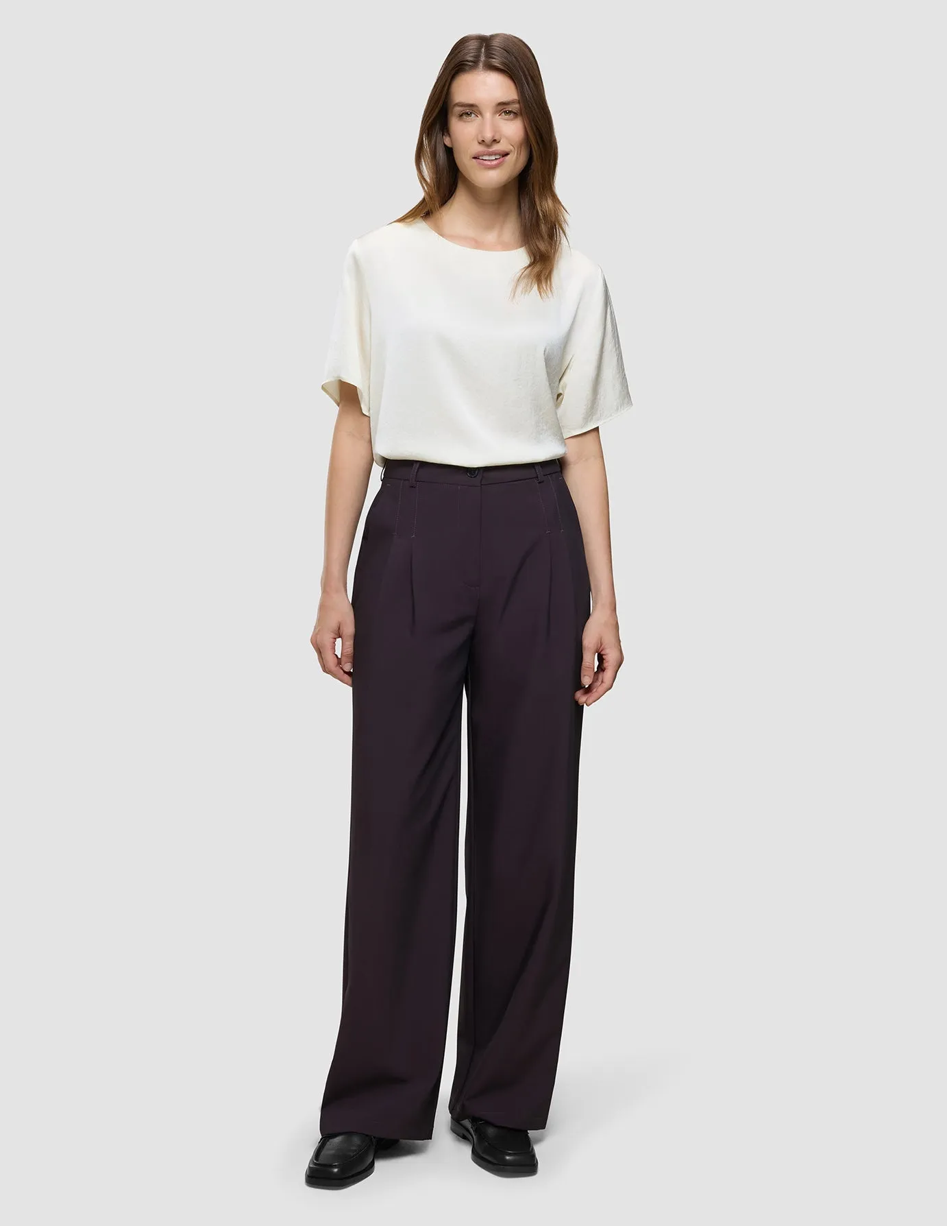 Sophisticated Look Women's Avira Pants Wide Burgundy Berry