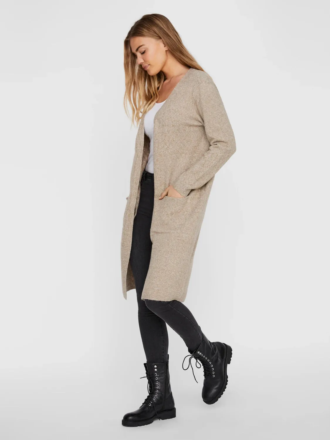 Doffy Long Open Cardigan Lightweight Knit