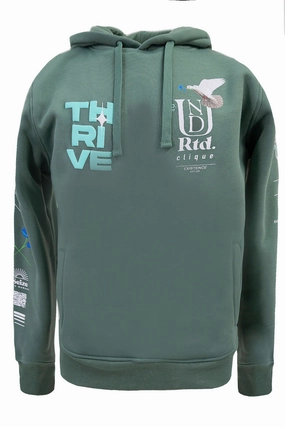 Pastel Shade Frictionless Inner Layer Men's Thrive and Prosper Graphic Hoodies