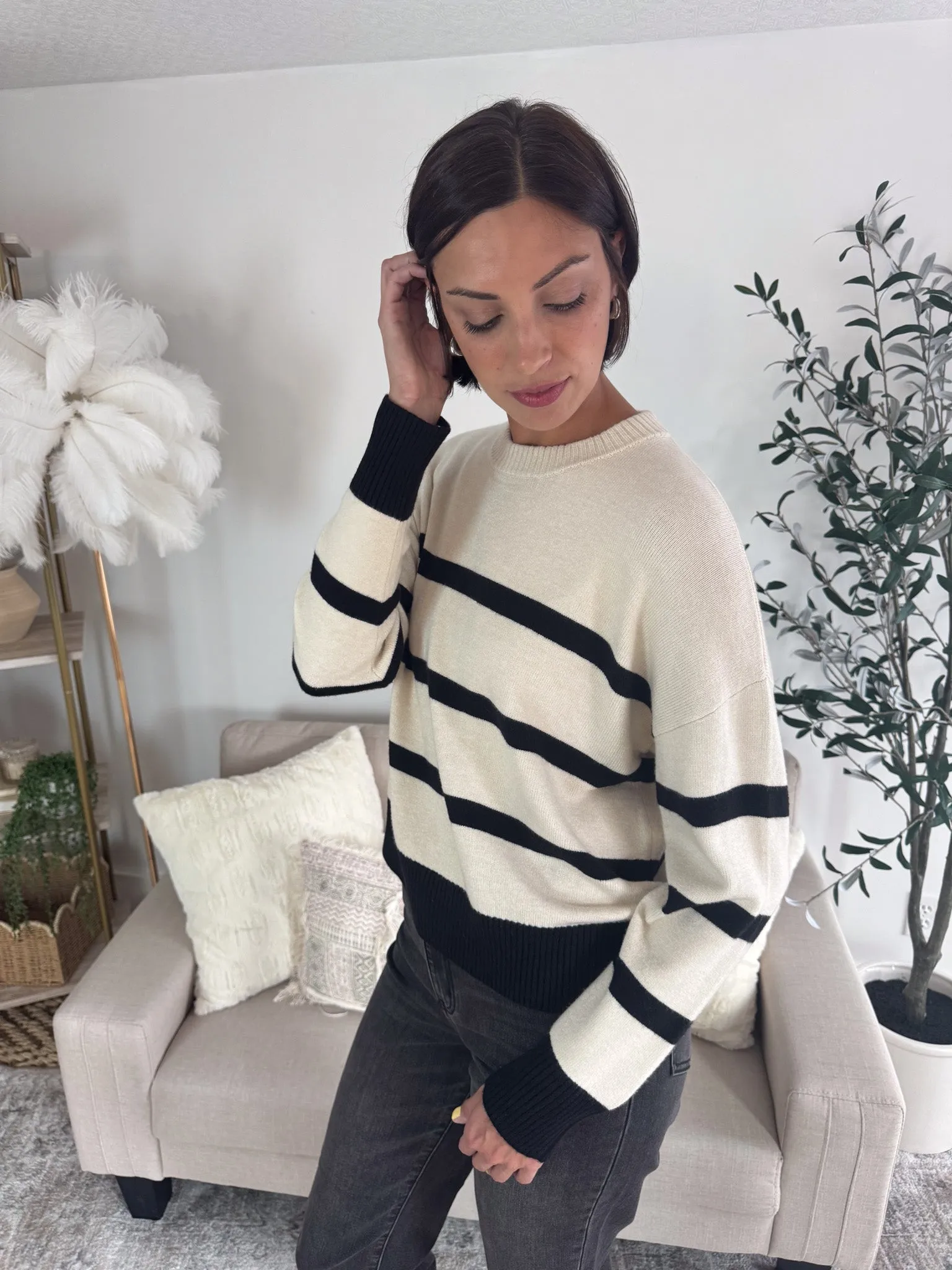 Breathable Core Thermal Insulation Technology [Z SUPPLY] Jordane Striped Sweater