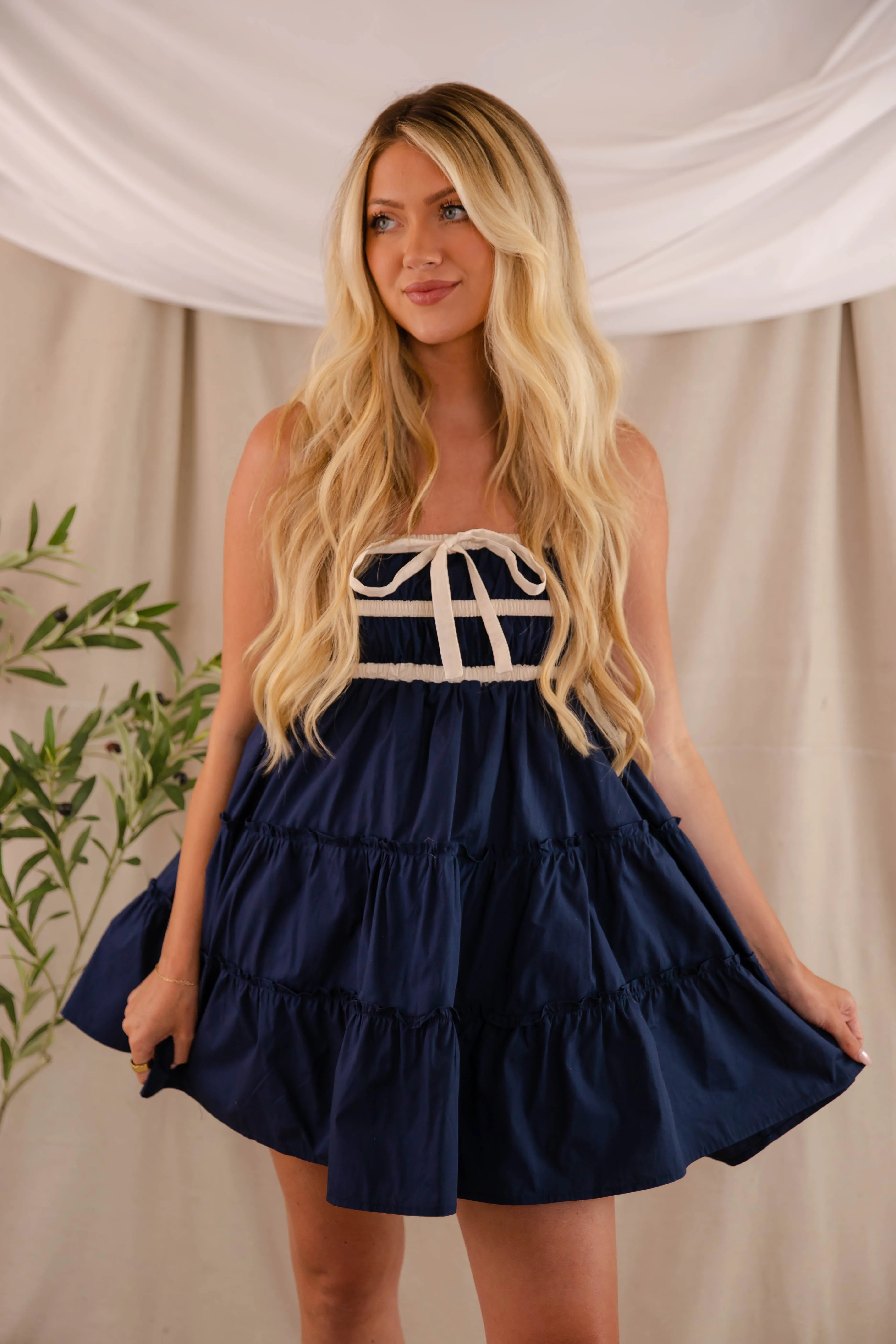 Owe It To Myself Dress- Navy Fit Easy