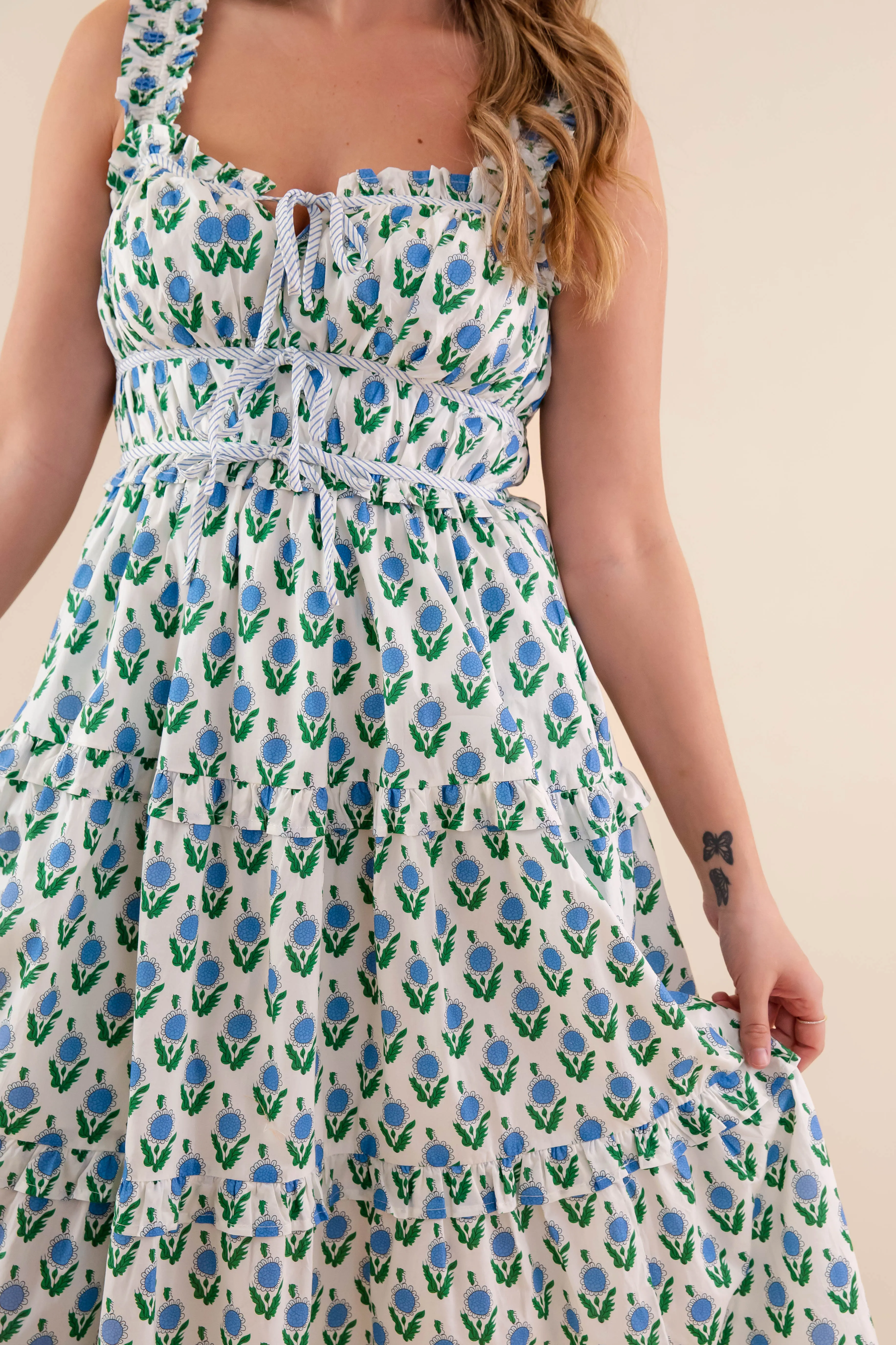 Fall Inspired Smooth Mood Owe It To You Midi Dress-Blue