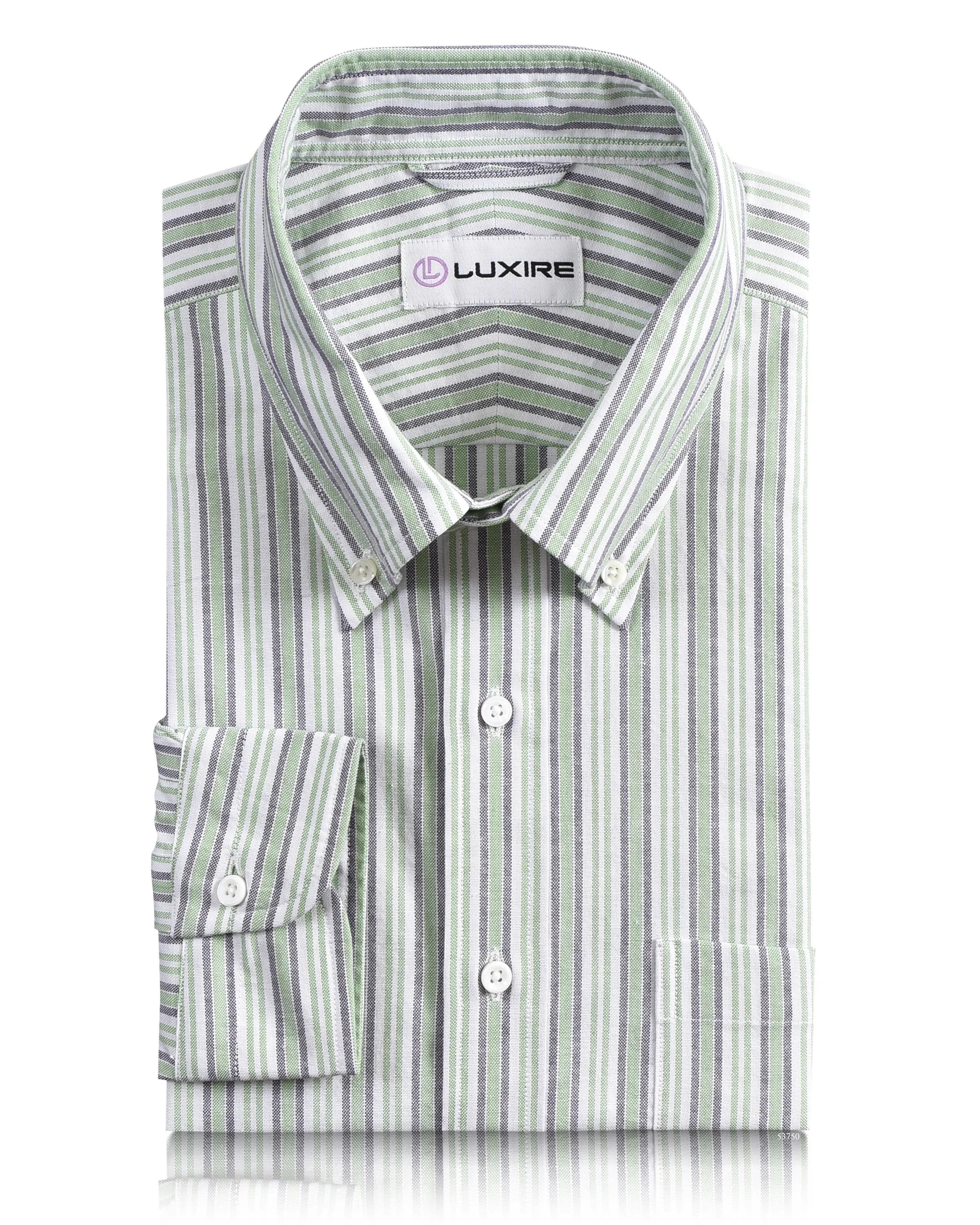 Oxford: Shades of Green Mauve Stripes Shirt EasyCare Fabric