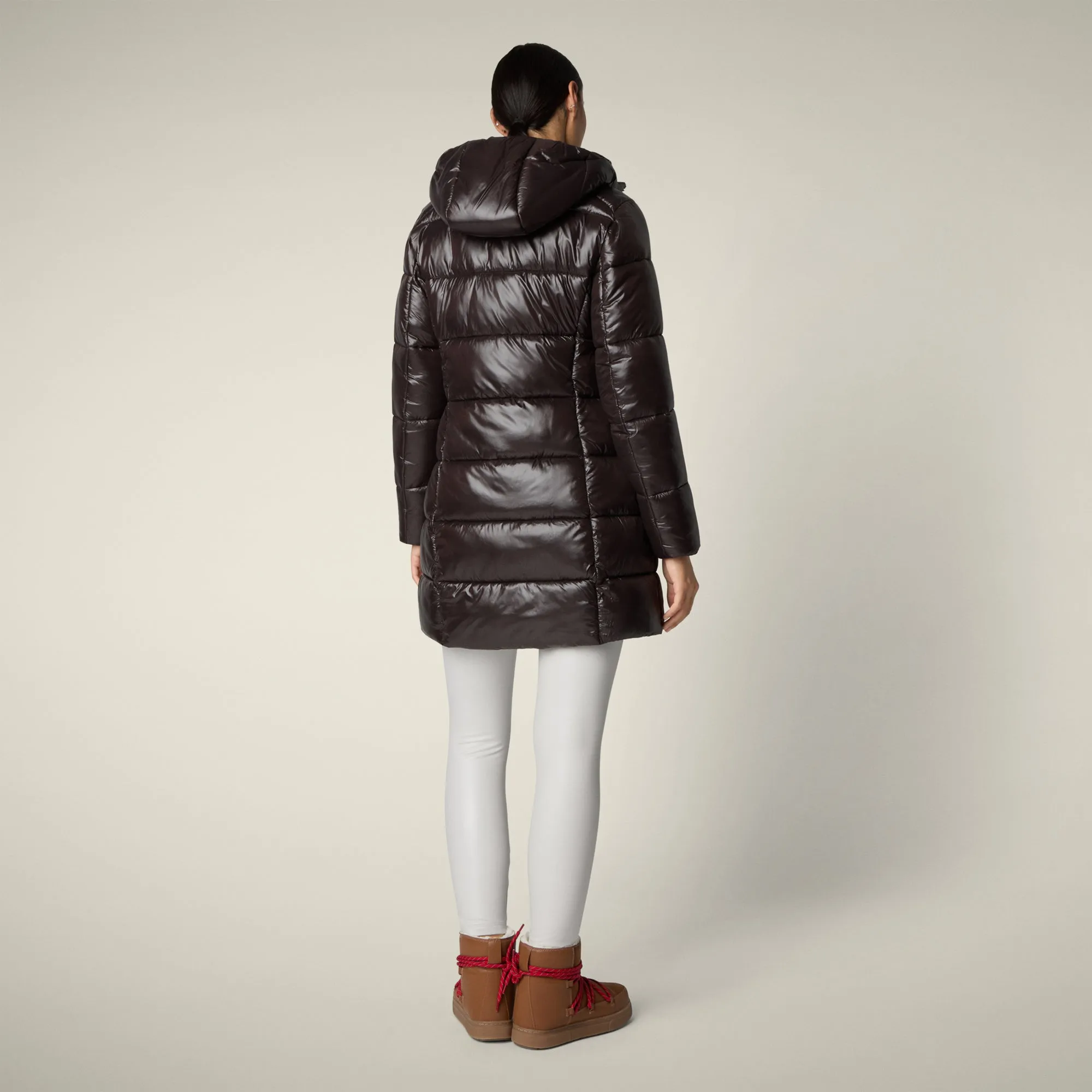 Rugged Comfort Women's Animal free puffer Coat ines in brown black