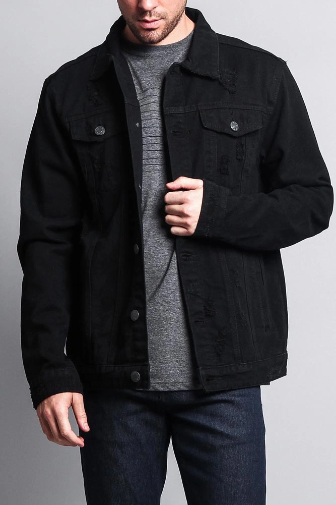 Premium Distressed Denim Jacket Multi Layer Option