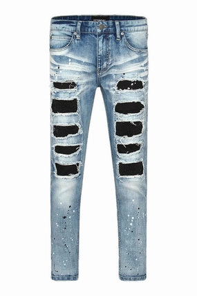 Flex Movement Paint Splatter Rhinestone Denim Jeans