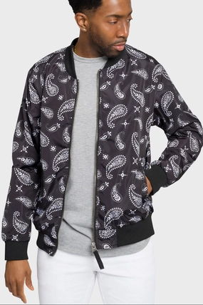 Balanced Insulation Paisley Print Bomber Jacket