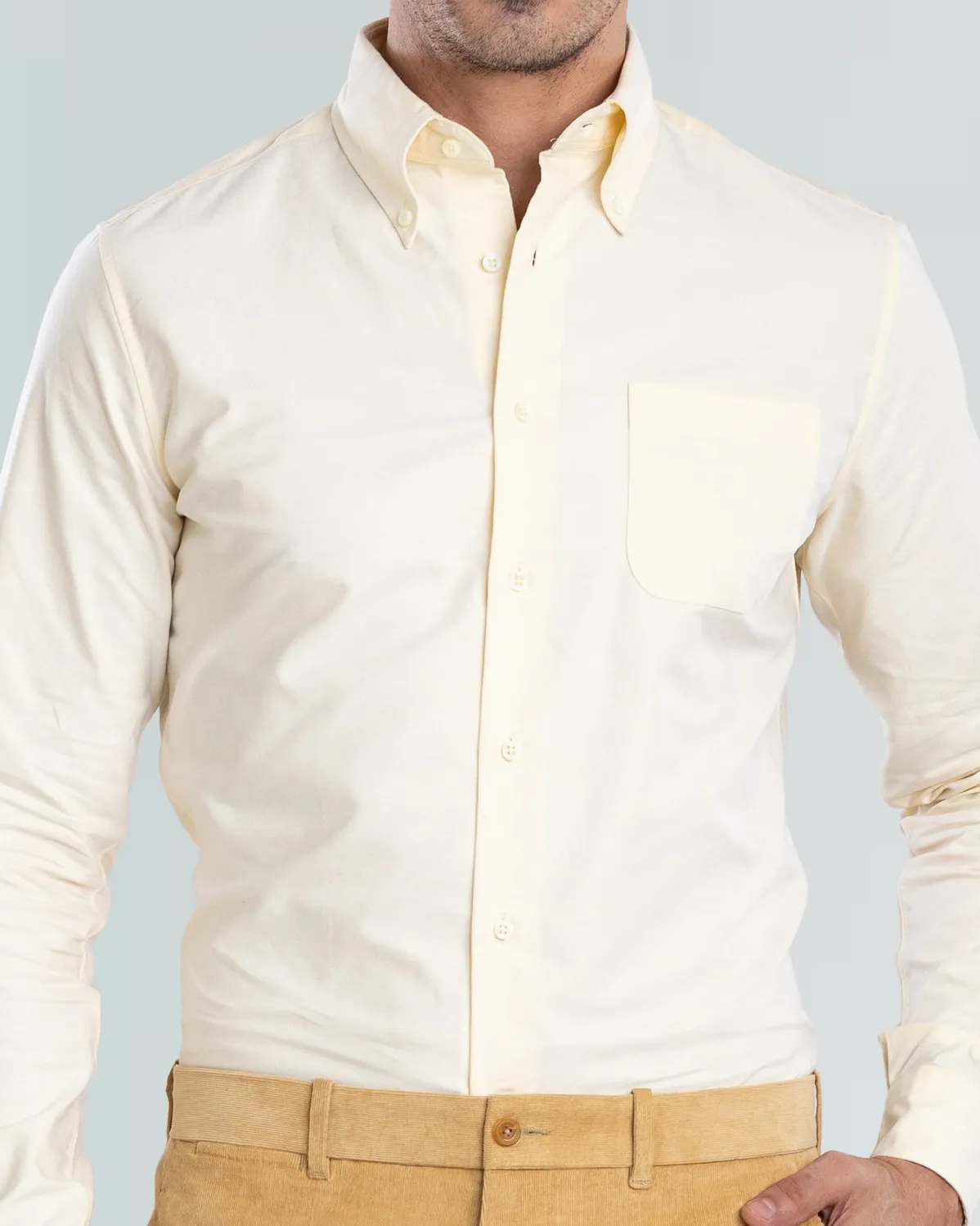 Anti-static Pale Yellow Oxford Shirt