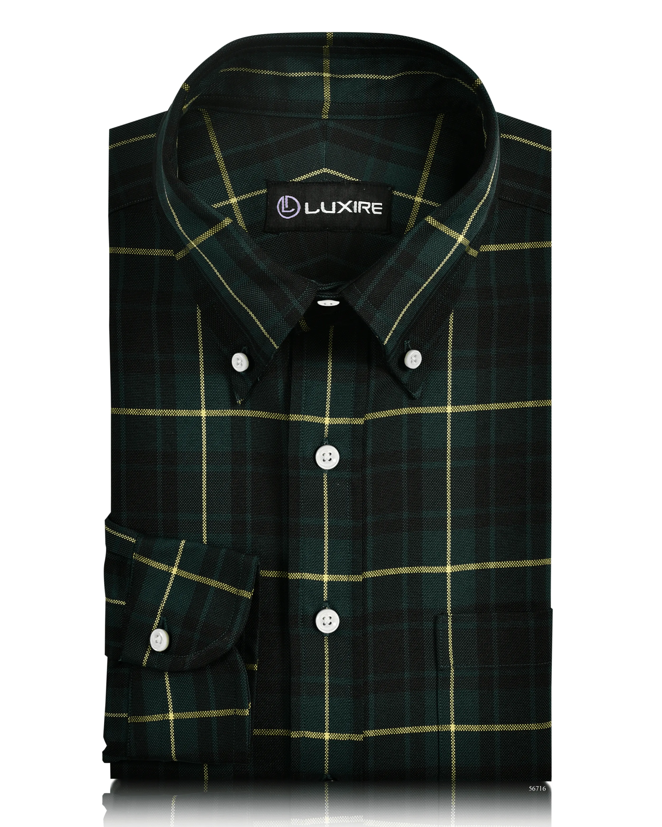 Relaxed Silhouette Tartan Checks Green Black Yellow Shirt