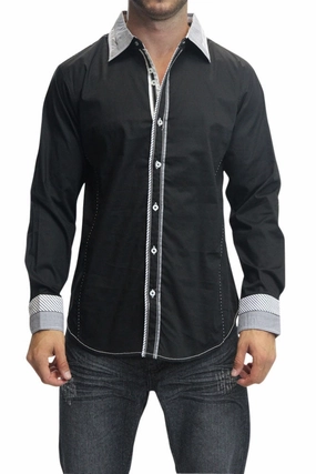 Cool and Breezy LayeringFriendly Weight Pattern Contrast Button Up Shirt
