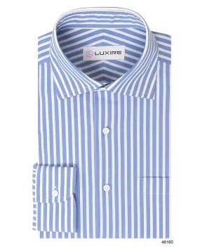 Relaxed Wear Active Layering Cobalt Blue Bengal Stripes