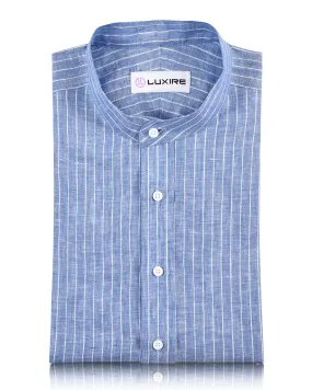 Blue White Chalk Stripes Linen Shirt Chill Wear