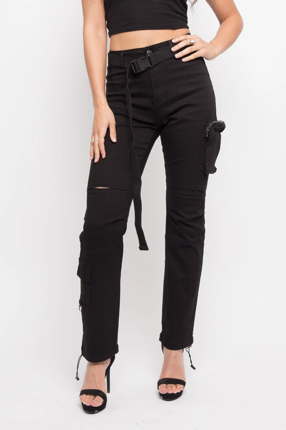 Multi-way wear Warm Fit Colored Utility Jogger with Belt