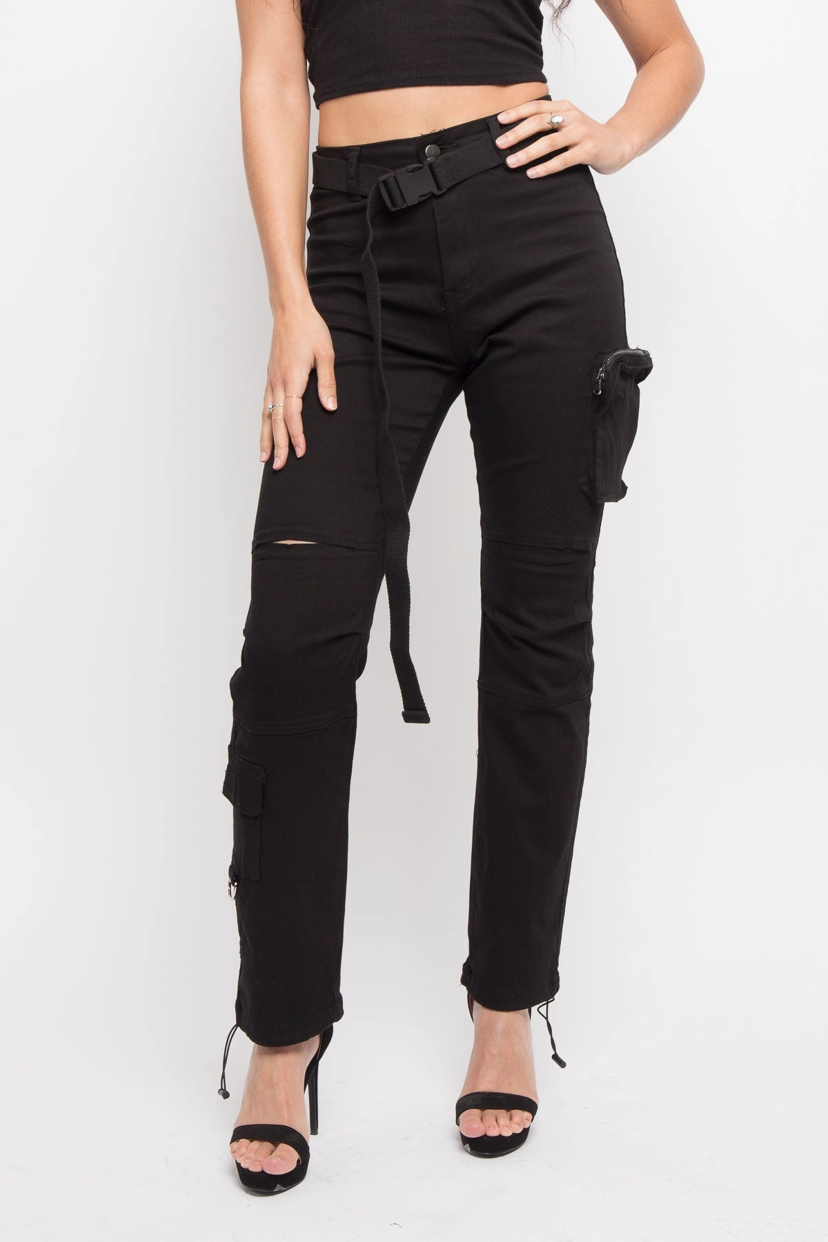 SlimFit Colored Utility Jogger with Belt