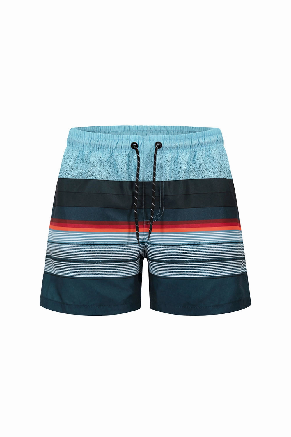 Men's Nylon Striped Summer Swim Shorts (Blue) SlimFit