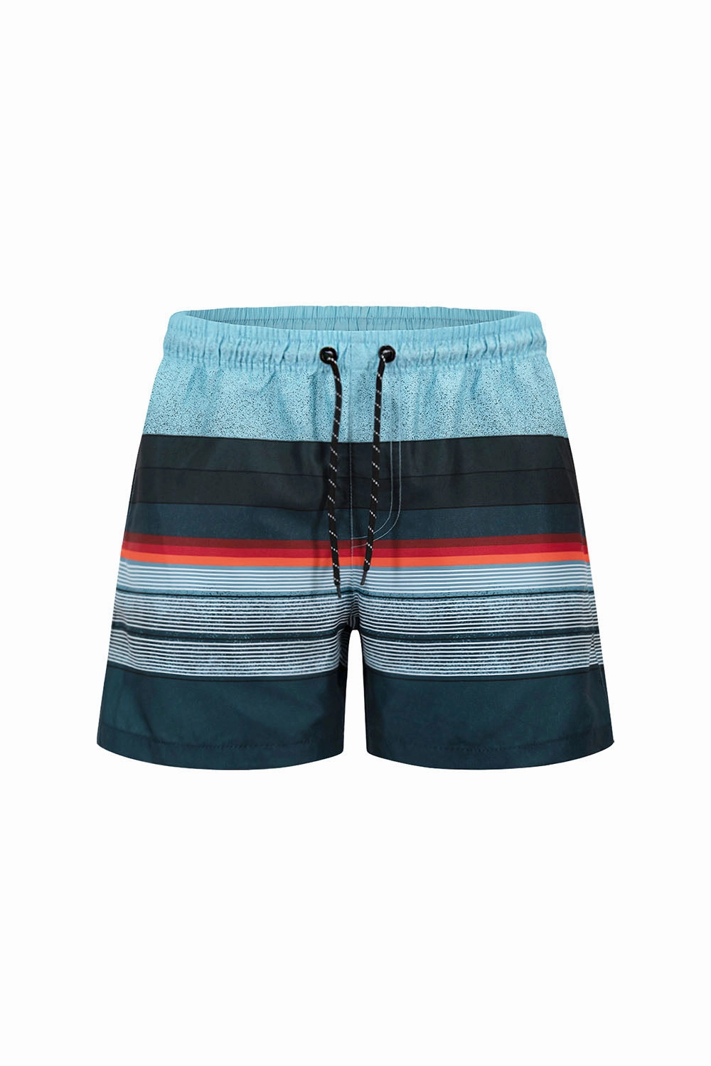 Sustainable Fabric Comfortable Look Wear Men's Nylon Striped Summer Swim Shorts (Blue)