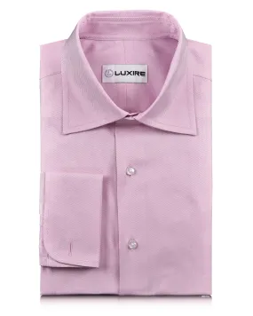 Multipurpose Layering Fabric Pink Herringbone Shirt