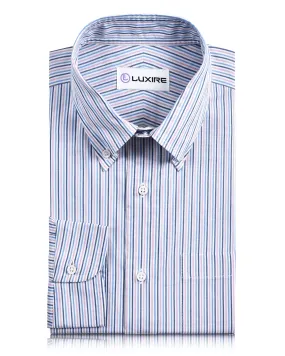 Workwear Approved Pink White Blue Alternate Stripes Shirt