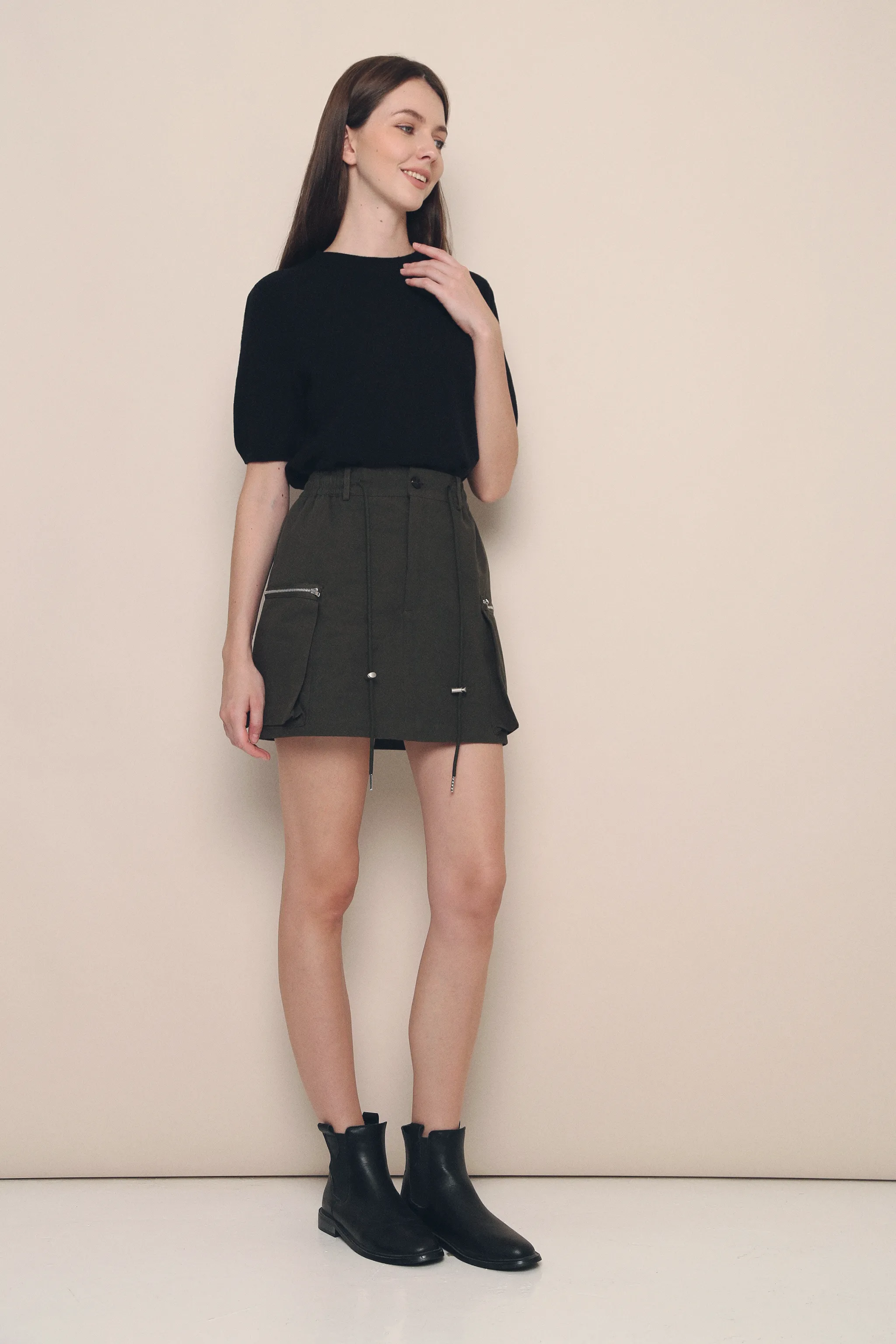 Piper Utility Skirt Olive Fast fashion Resort Vacation