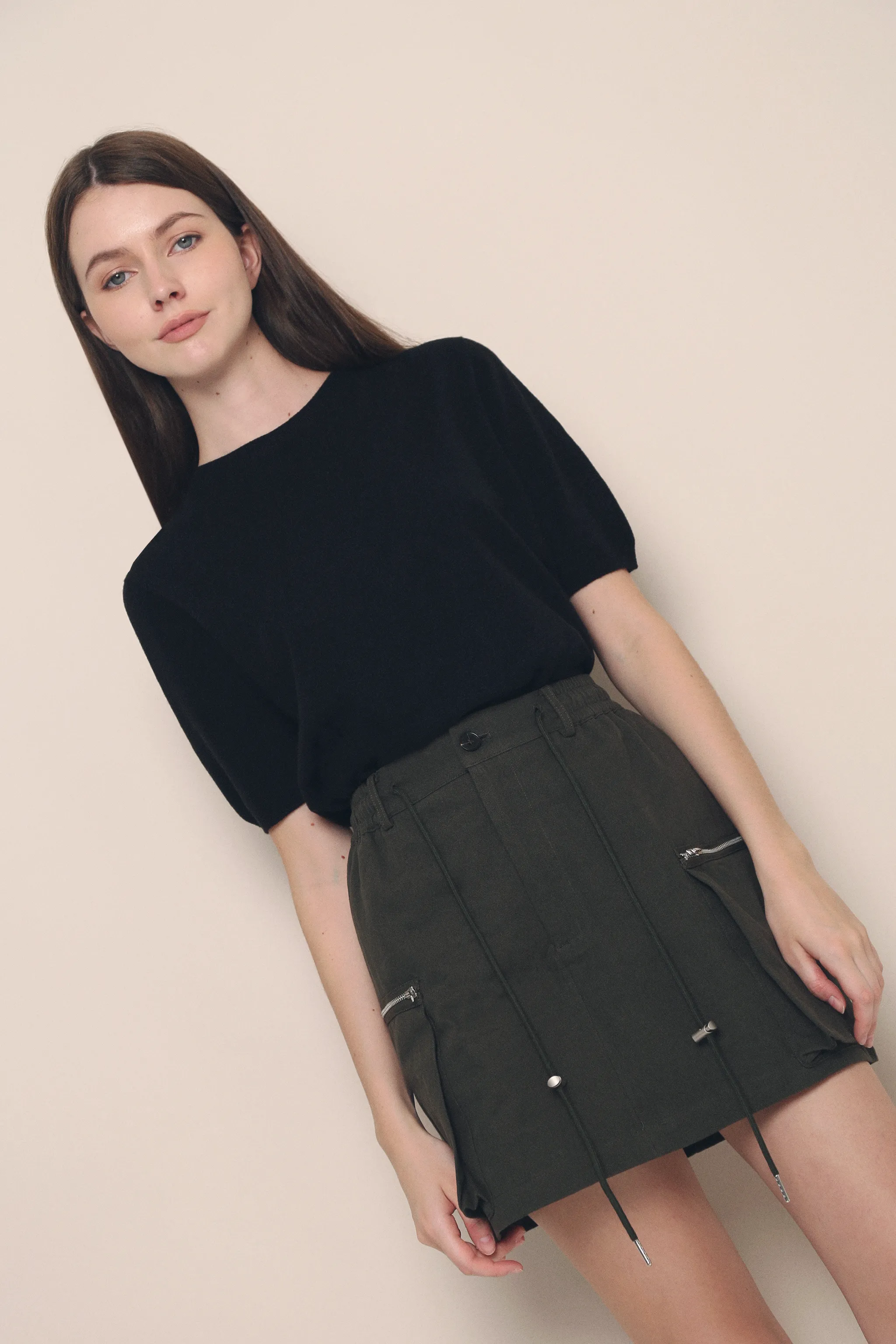 Local Artisan Piper Utility Skirt Olive
