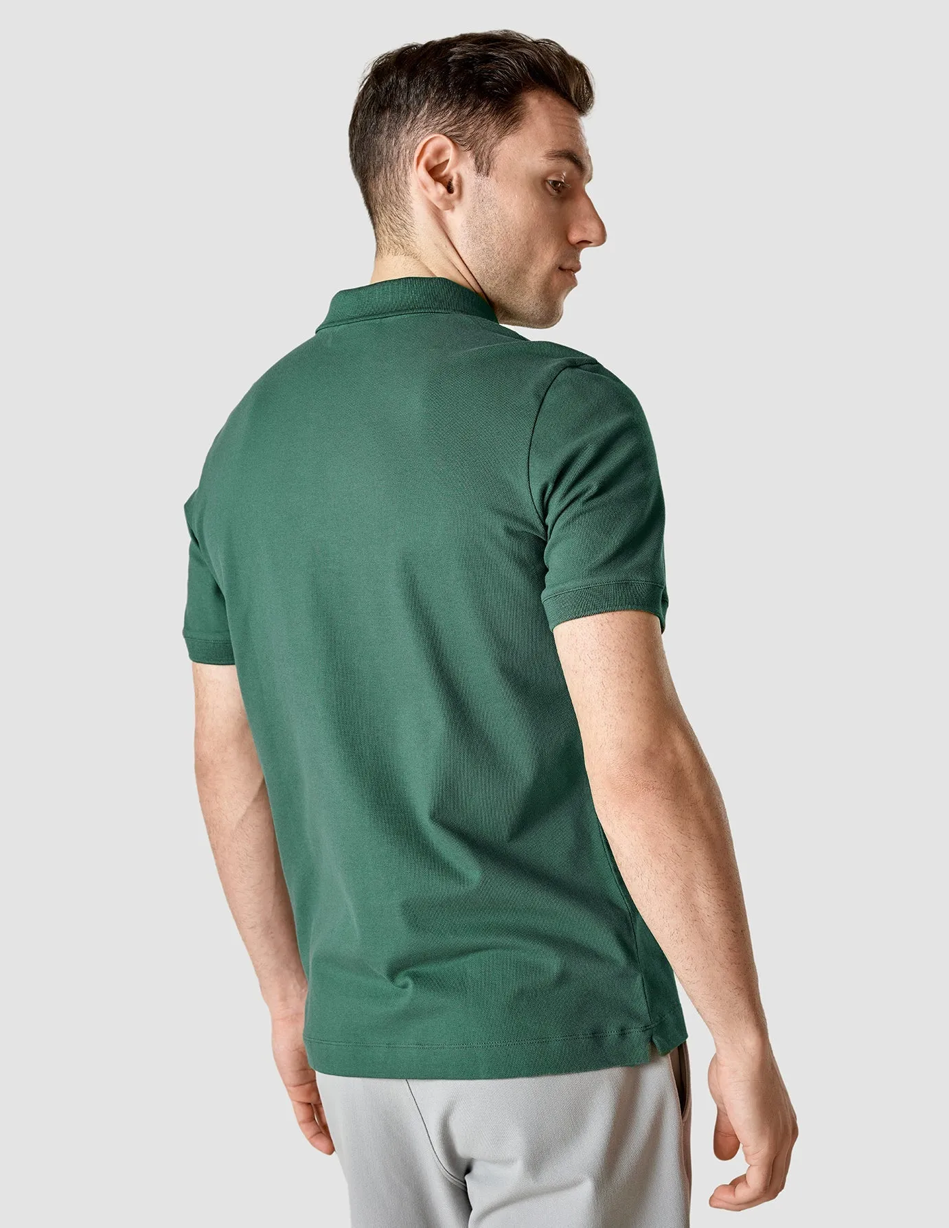 Piquet Polo Shirt Garden Green Feminine Touch NonRestrictive Cut