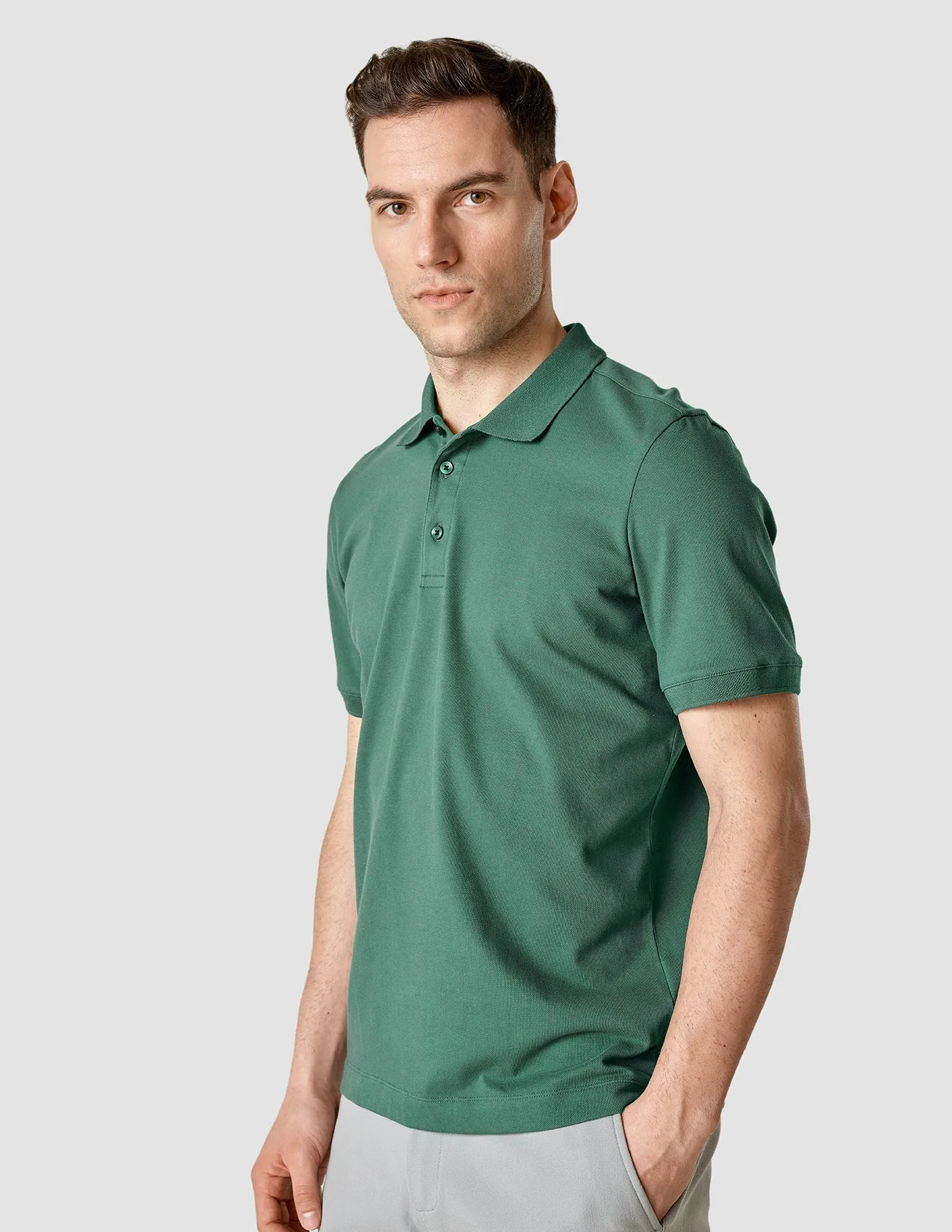Soft Knit Piquet Polo Shirt Garden Green