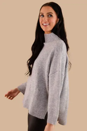 Cozy Activities Sweater-Grey Stretchable Cuff