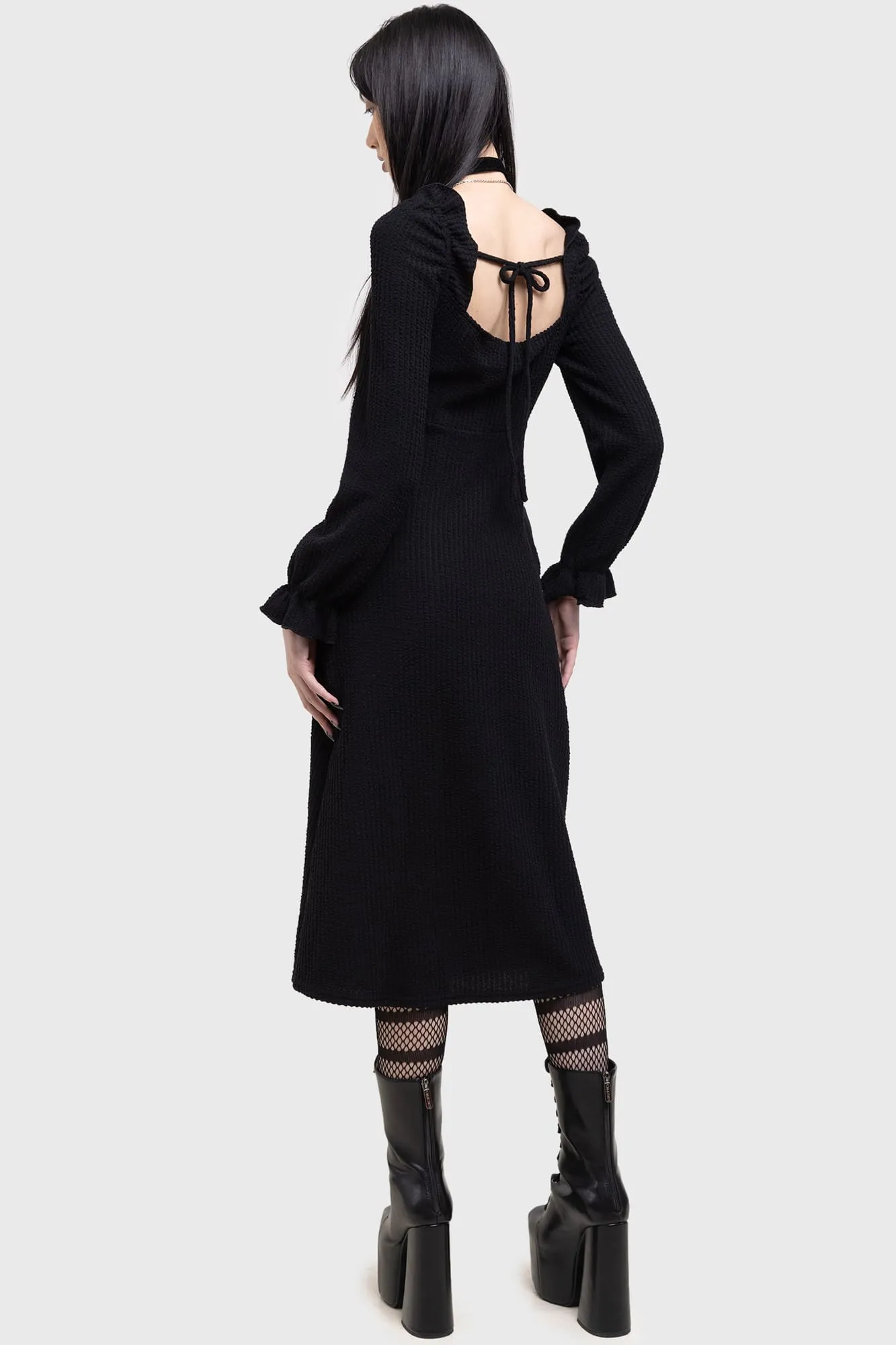 Shadow Weave Midi Dress Simple Yet Elegant