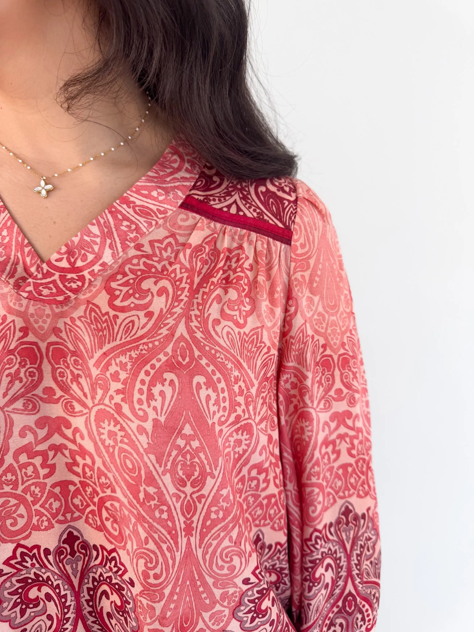 Brandi V-Neck Blouse Oversized style