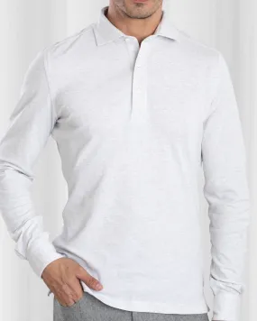 Polo Off White Heather Durable Buttons Easy Comfort