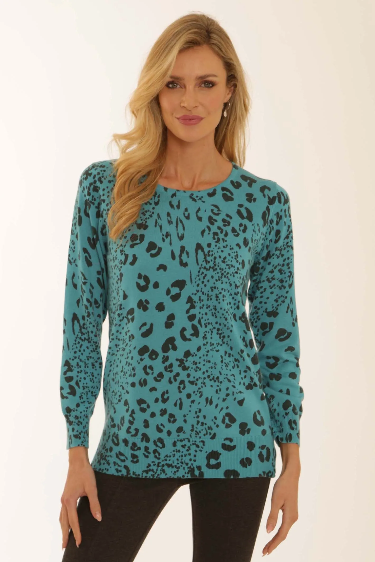 Pomodoro Clothing Animal Patchwork Jumper 12559 Two Tone Texture Effect