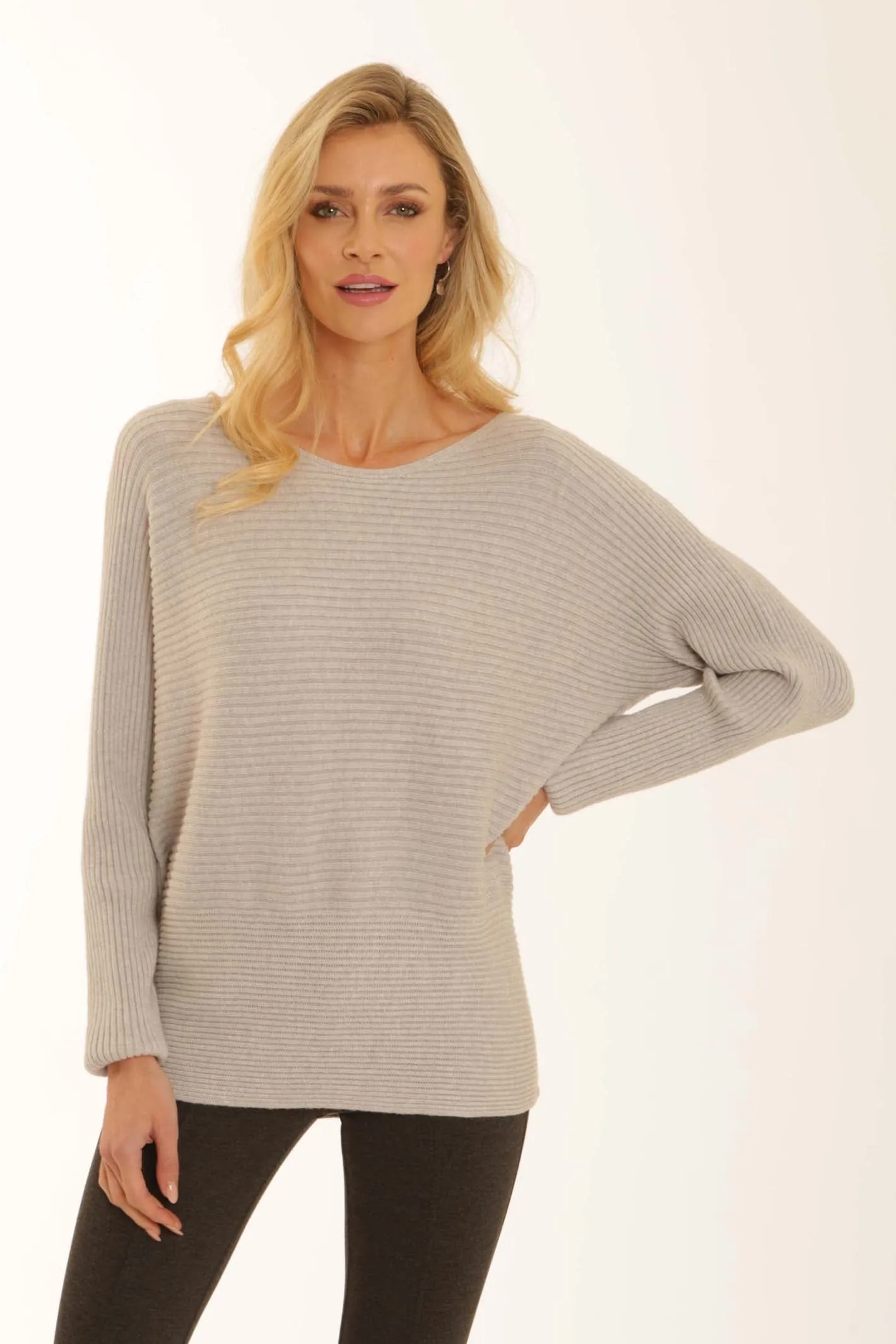 Pomodoro Clothing Rib Jumper 32558 Adjustable Hemline
