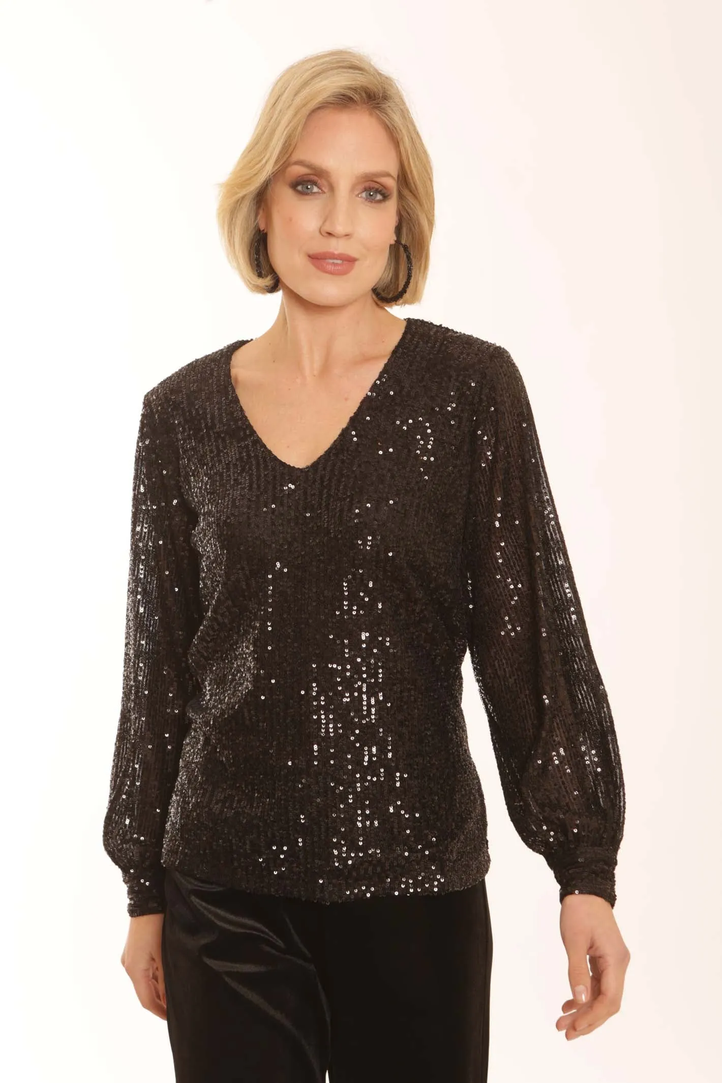OdorResistantTreatment Bonded Seam Innovation Pomodoro Clothing Sequin Blouse 62351