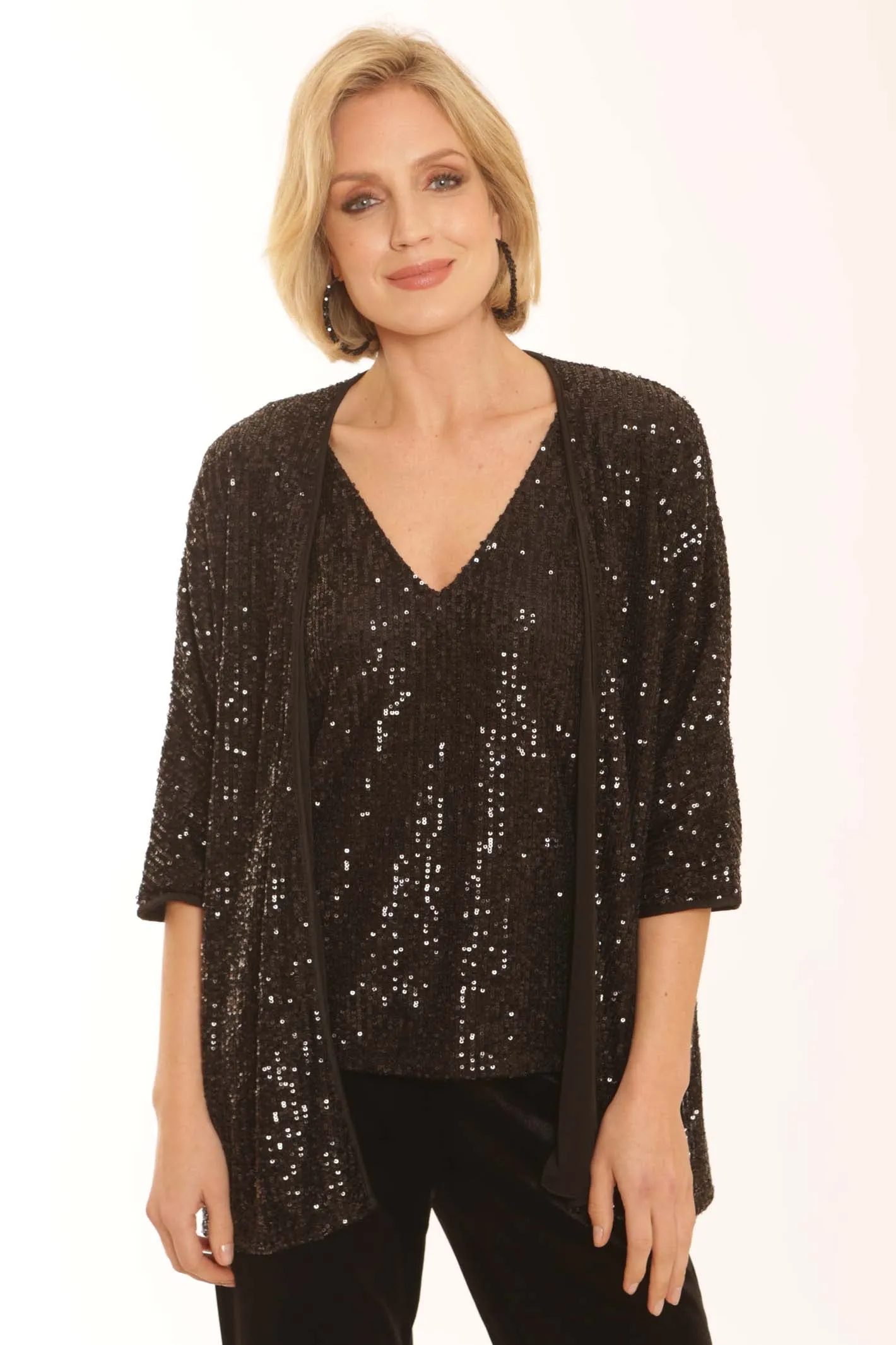 Pomodoro Clothing Sequin Jacket 62352 FlexibleCuffs Raw Edge Finish