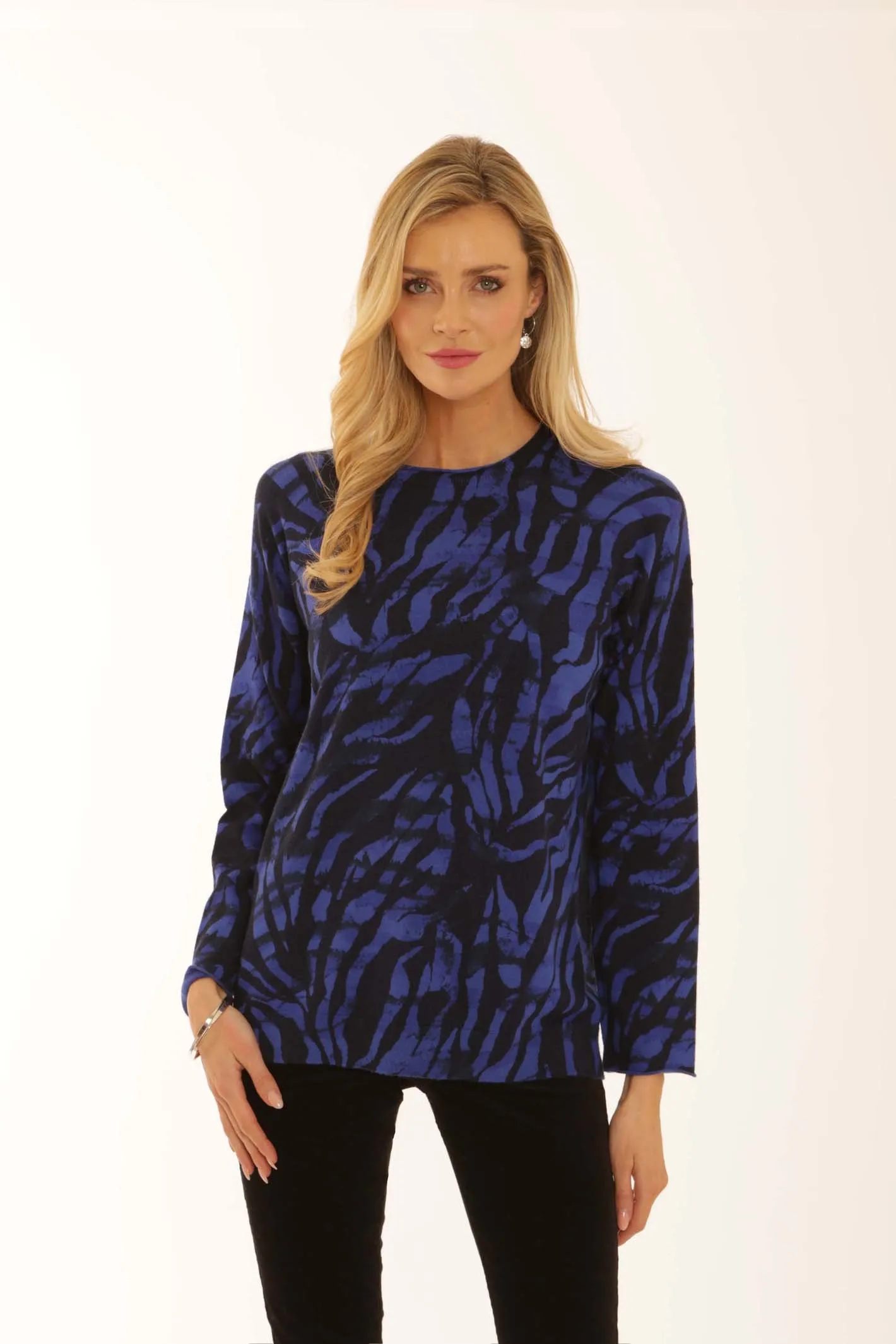 YarnBlend DropShoulder Pomodoro Clothing Tonal Zebra Jumper 32551