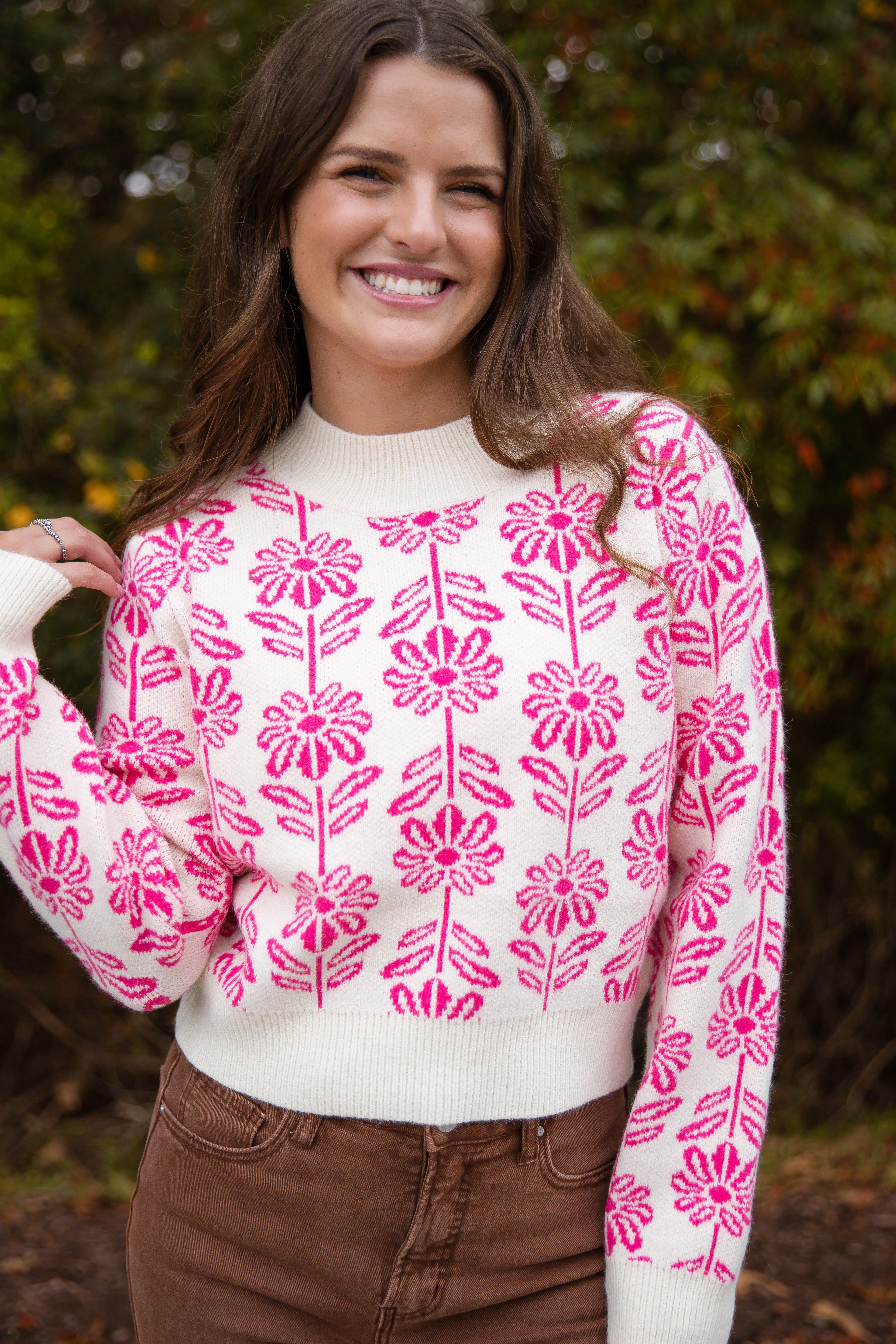 Power in Patience Sweater-Pink Casual Performance Thermal Insulation Design