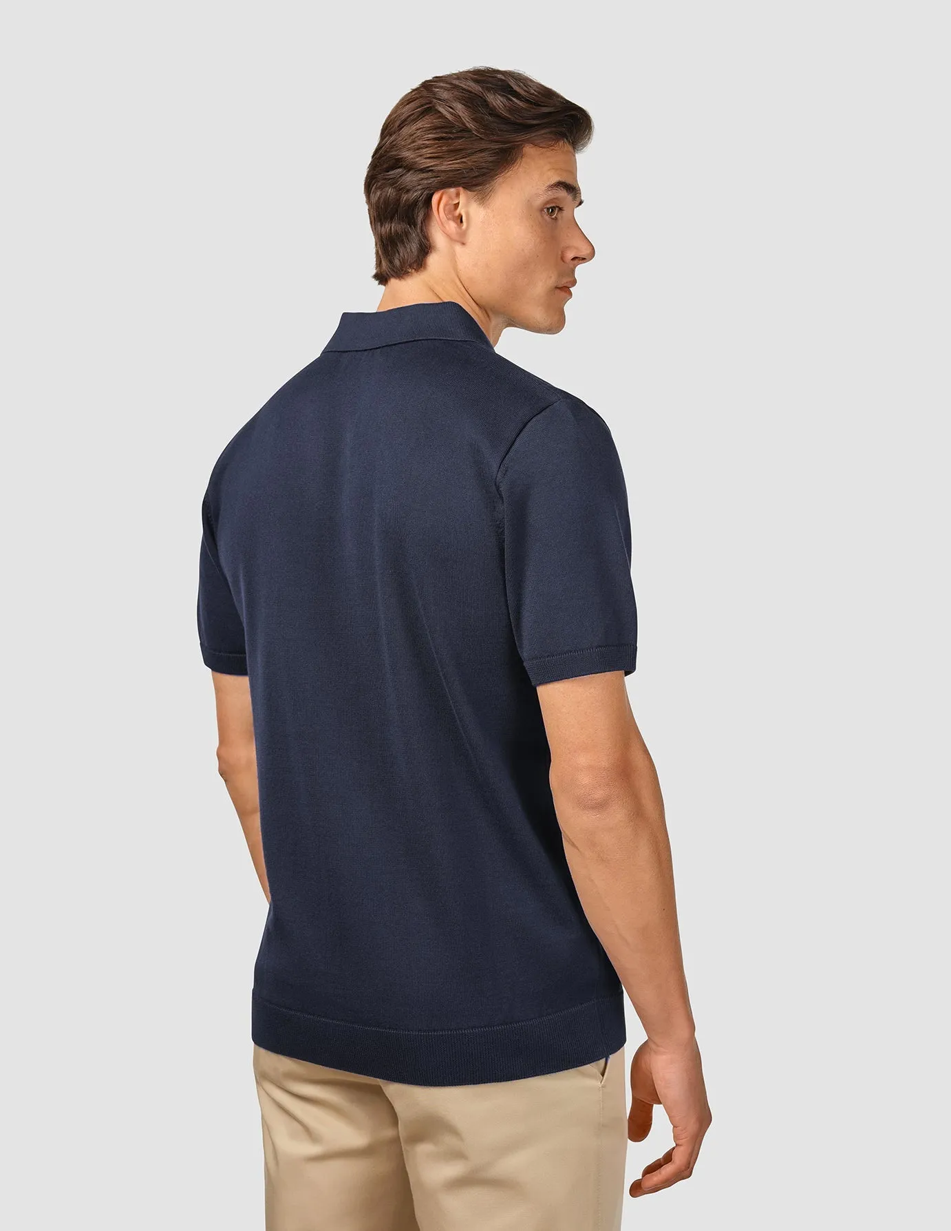 Everyday Knit Short Sleeve Polo Navy Holiday Comfort Style Basic Layering