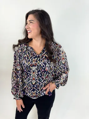 Navy Melly Blouse Comfy Design