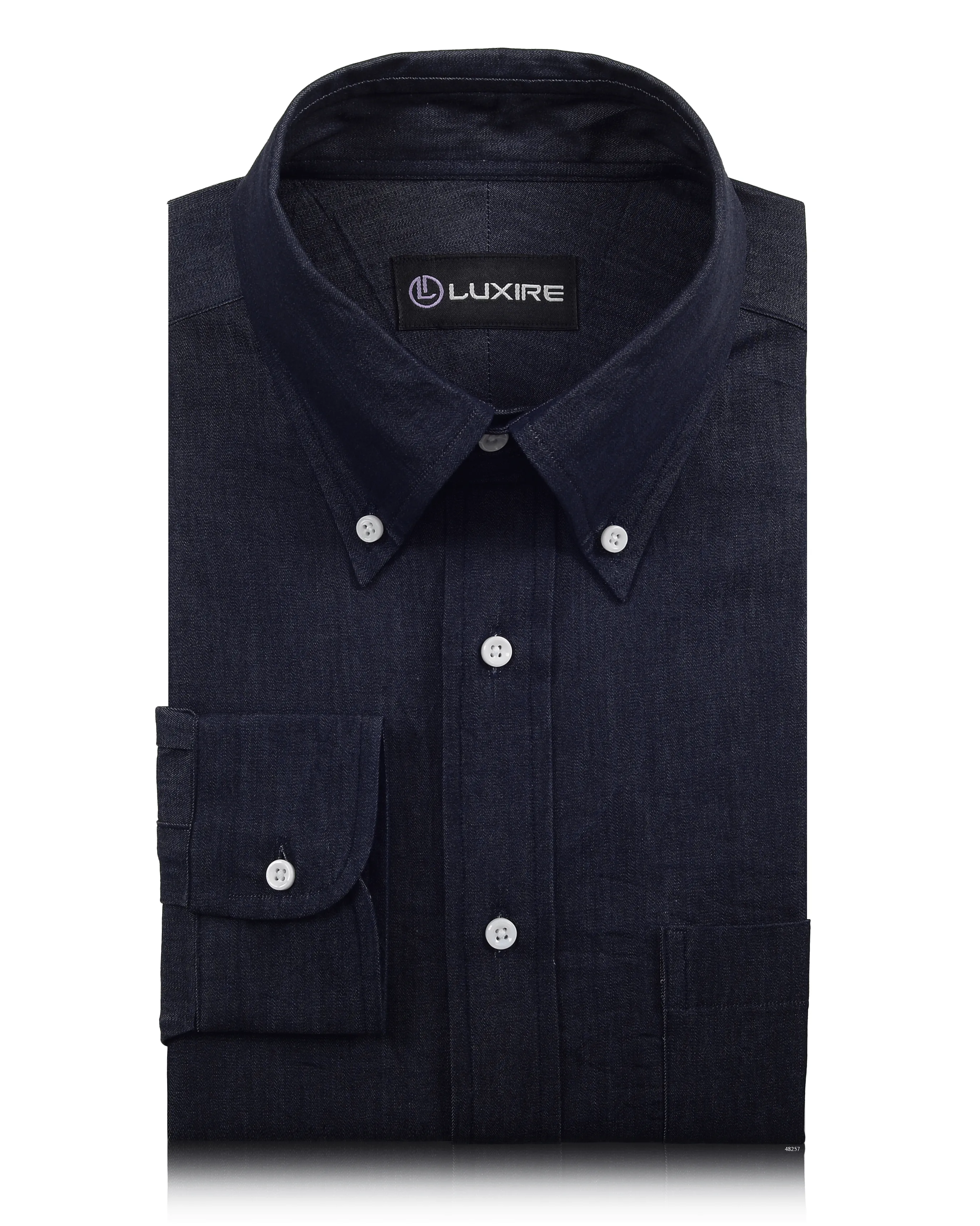 Seasonal Essential Wardrobe Must-Have Dark Indigo Denim Chambray Shirt