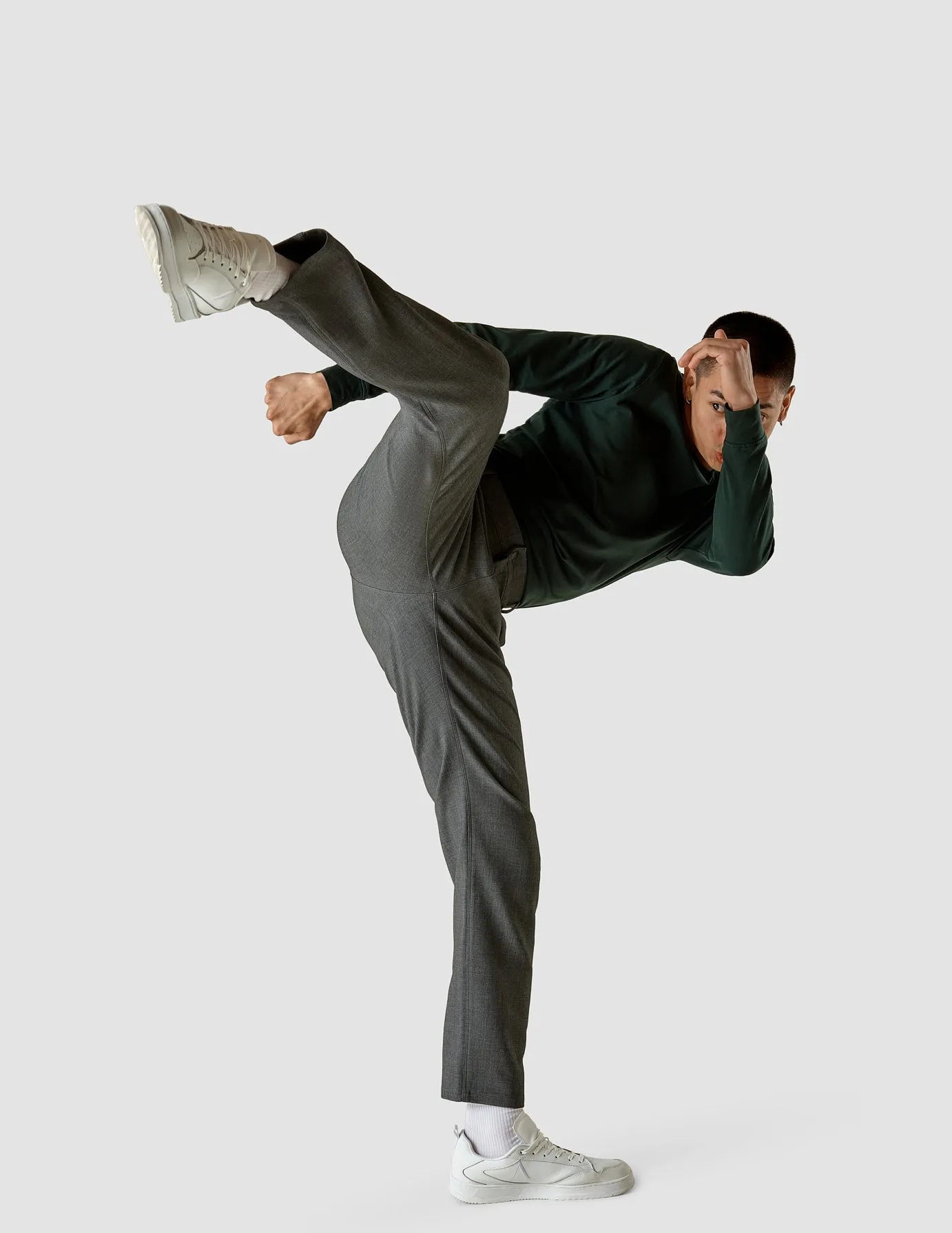 Easy Wear StretchWaistband Heavy Edition Pants Slim Dark Grey Melange