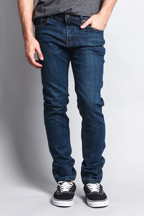 Premium Denim Skinny Fit Jeans (Midnight Blue) Active Comfort