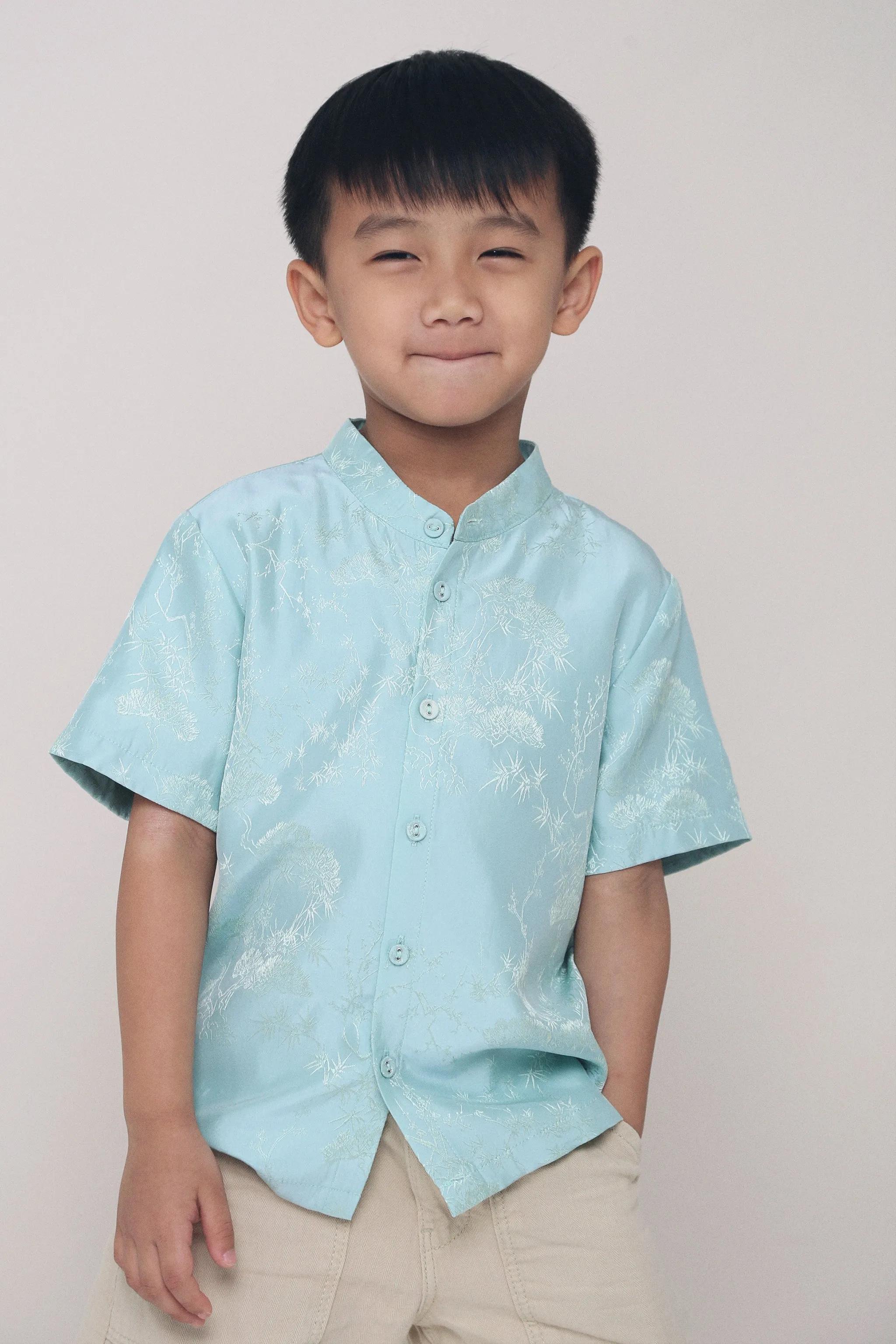 CNY MINI Noah Oriental Shirt Sage SoftTouchBrushedInterior