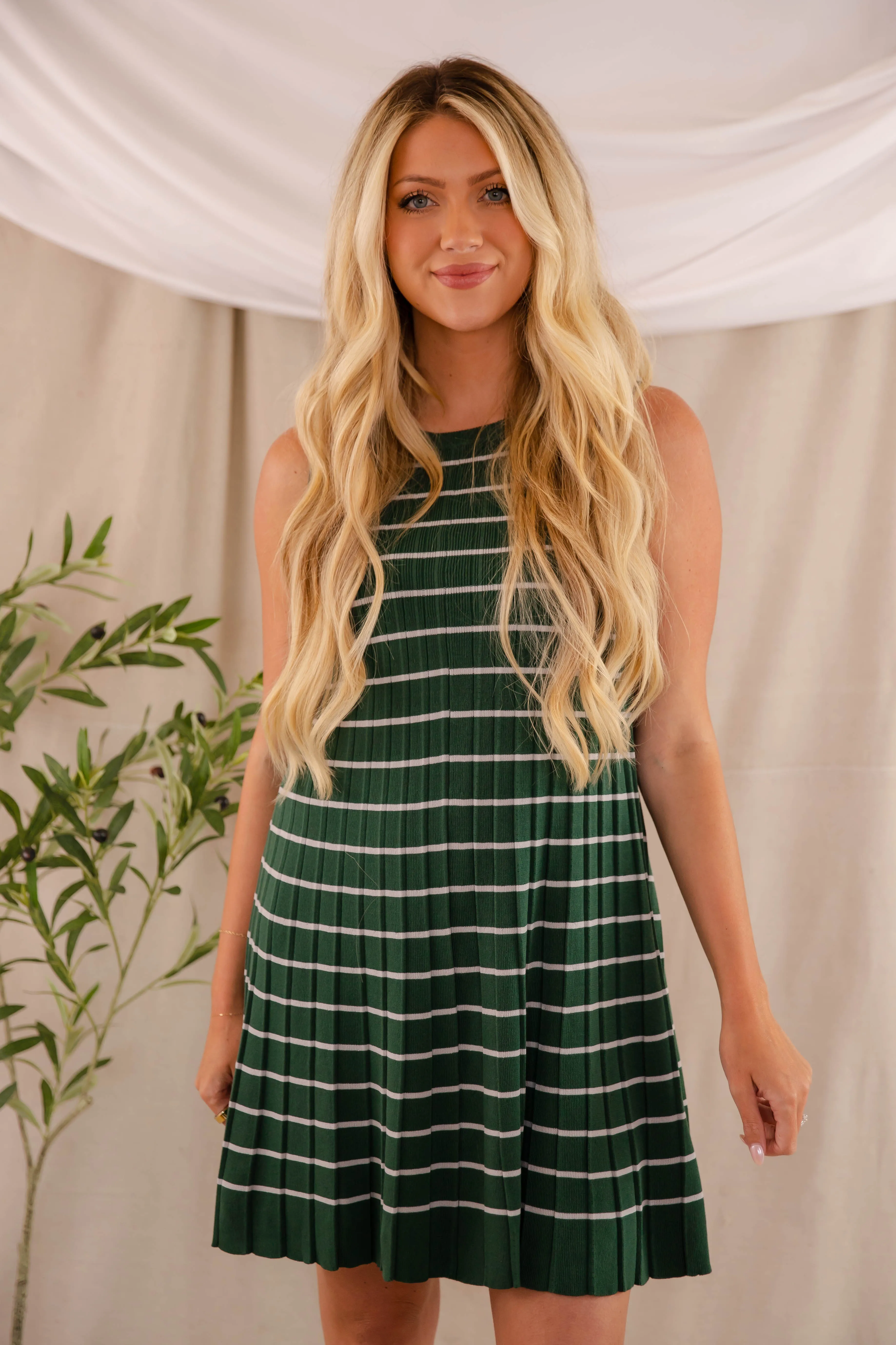 Proving My Point Sweater Dress- Forest Green Polite Tone